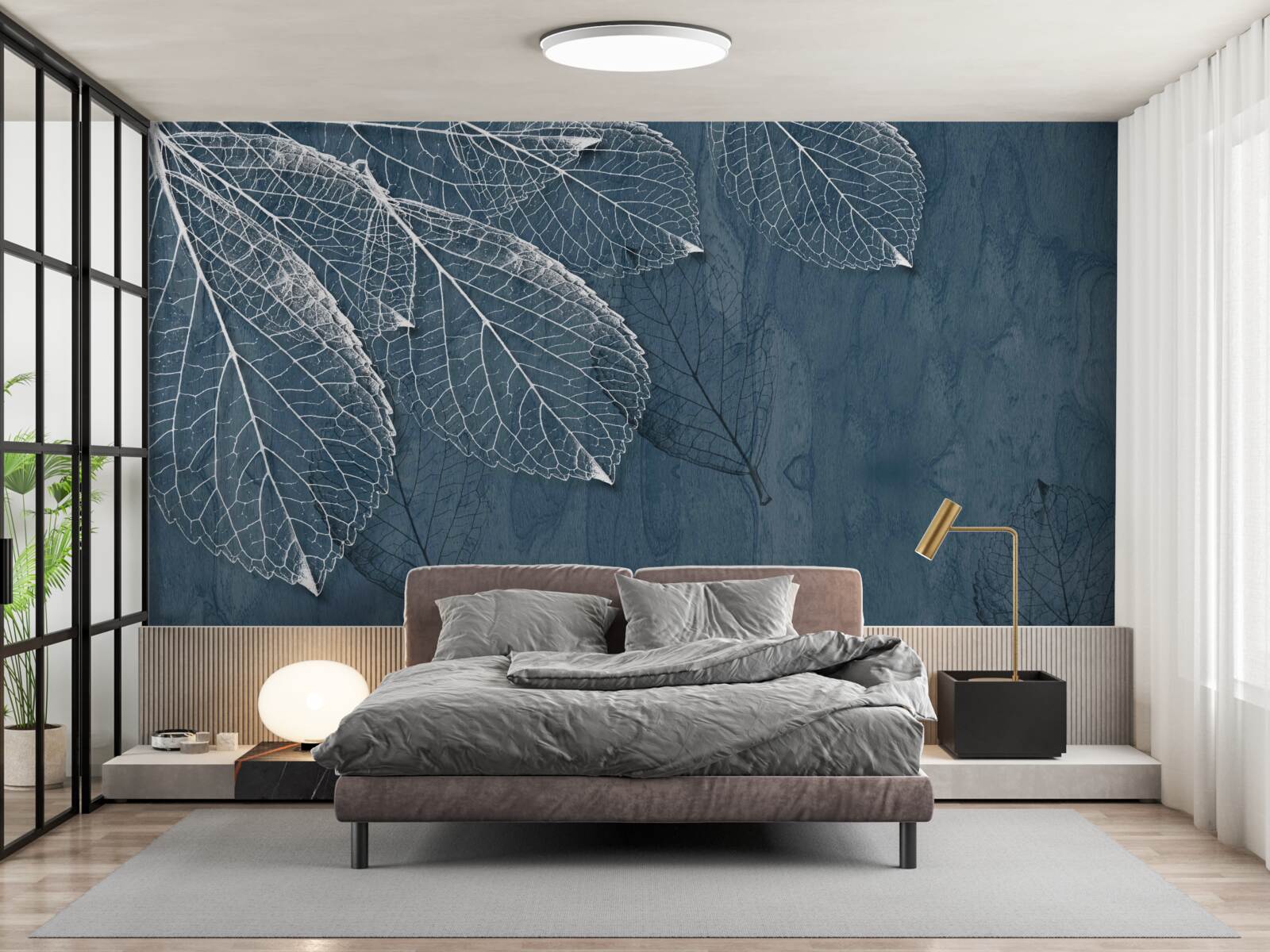 Fotobehang de bladeren zijn zo transparant als de vleugels van een vlinder