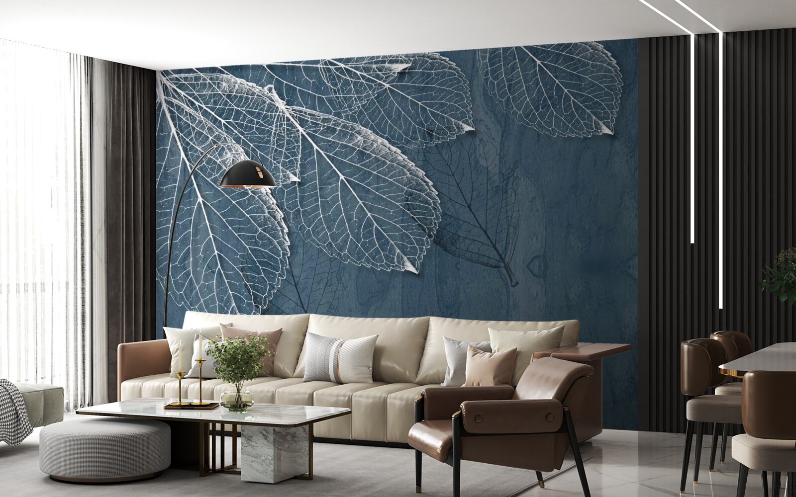 Fotobehang de bladeren zijn zo transparant als de vleugels van een vlinder