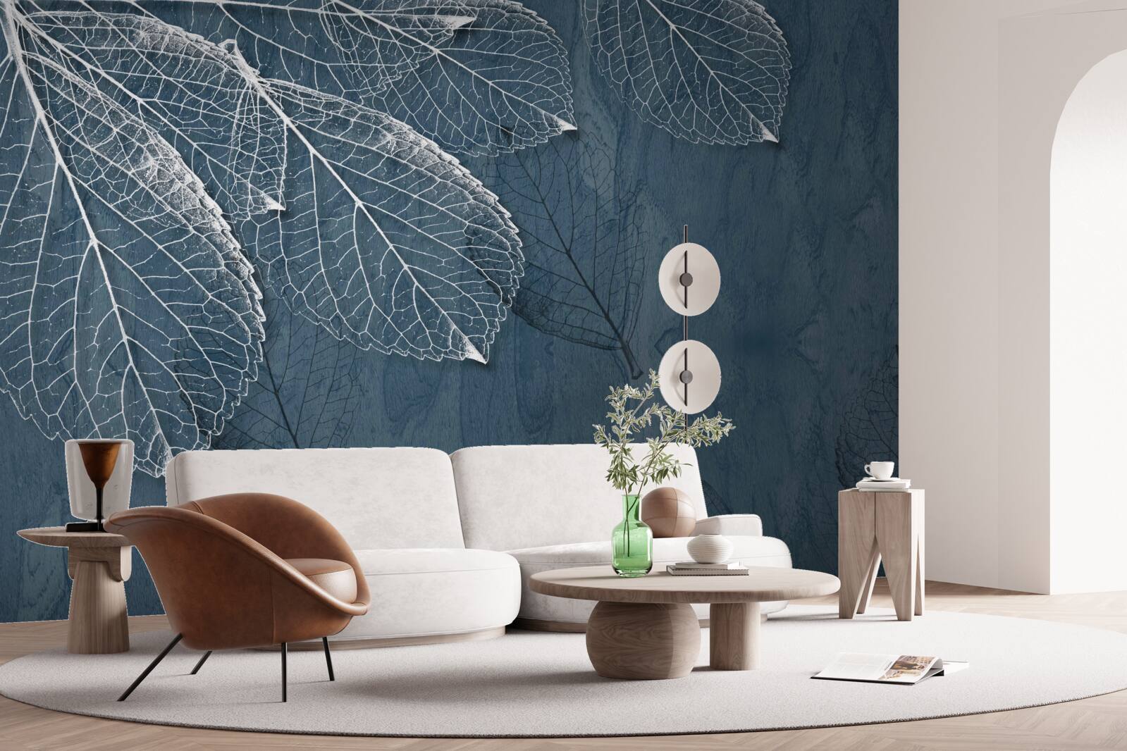 Fotobehang de bladeren zijn zo transparant als de vleugels van een vlinder