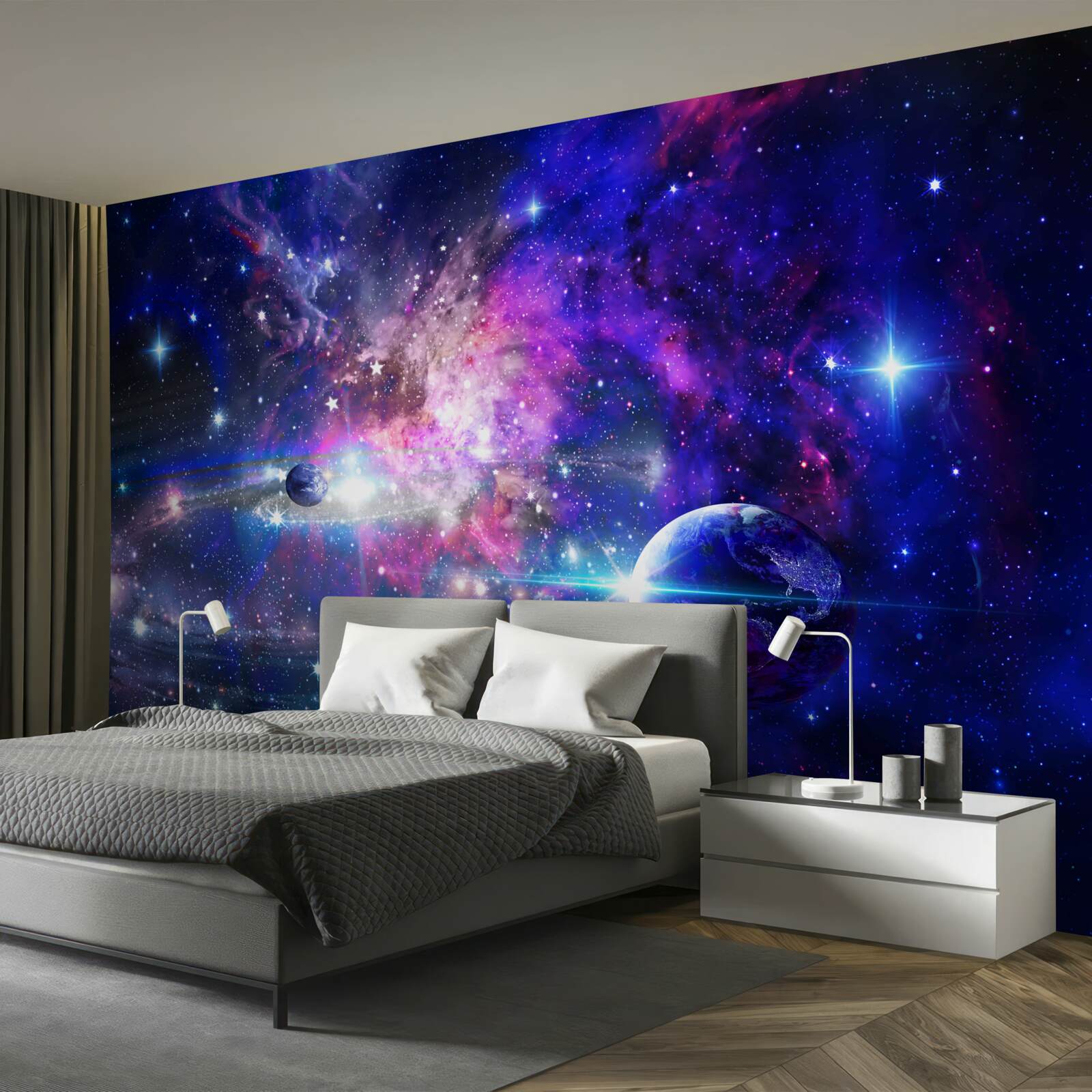 Fotobehang planeten en sterrenstelsels