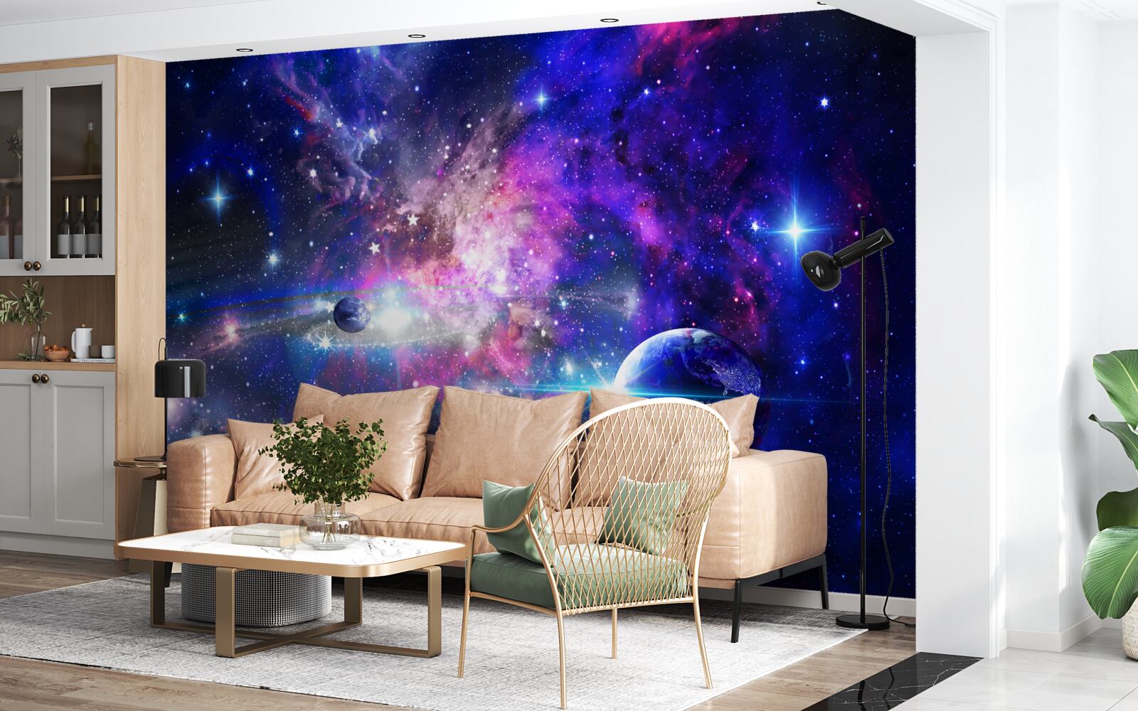 Fotobehang planeten en sterrenstelsels