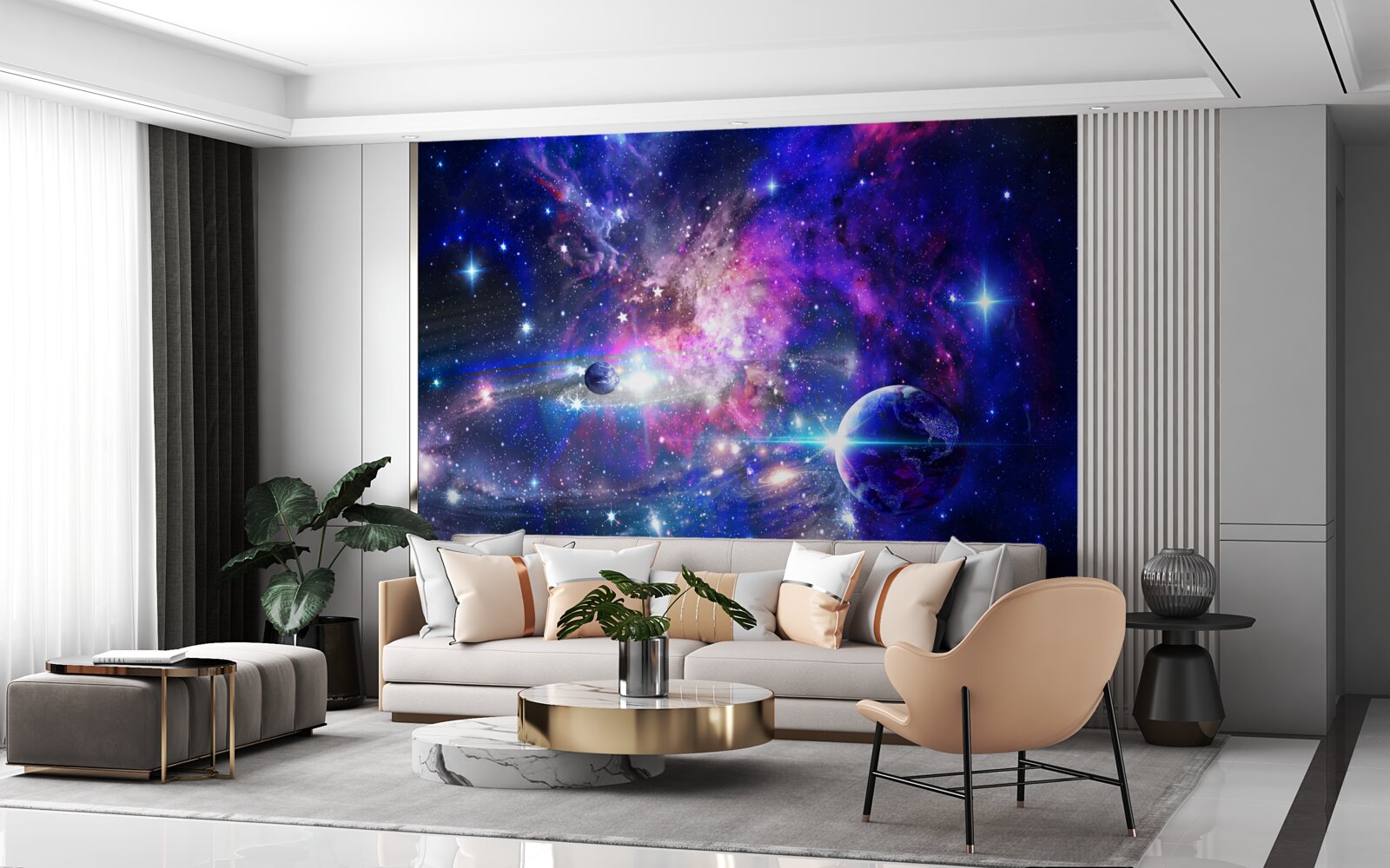 Fotobehang planeten en sterrenstelsels