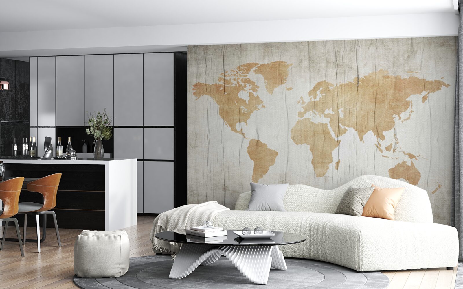 Fotobehang landenprofielen in de geografische atlas van de aarde