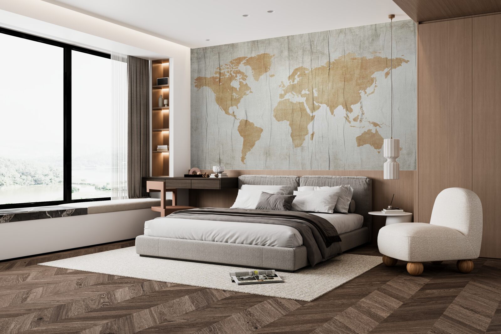 Fotobehang landenprofielen in de geografische atlas van de aarde