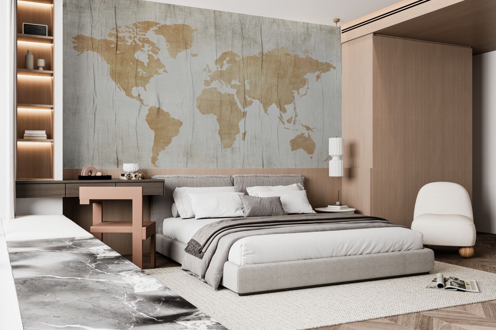 Fotobehang landenprofielen in de geografische atlas van de aarde