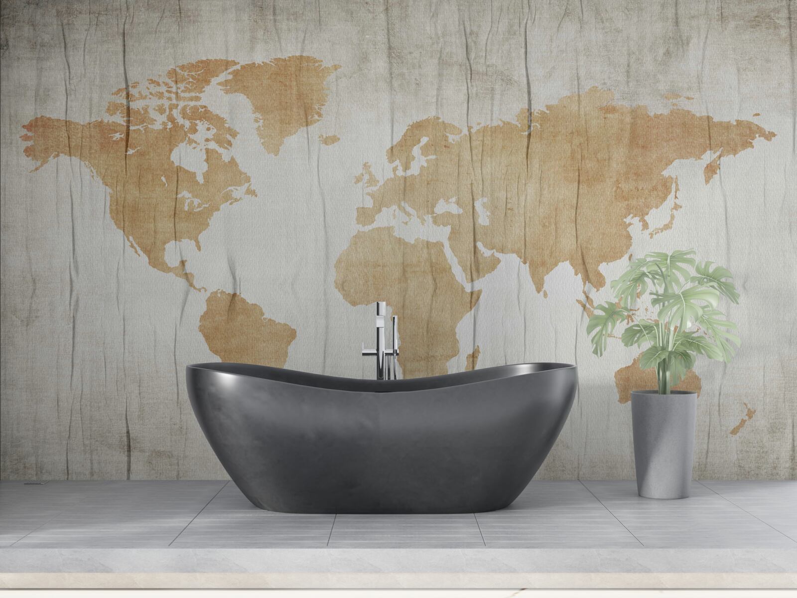 Fotobehang landenprofielen in de geografische atlas van de aarde