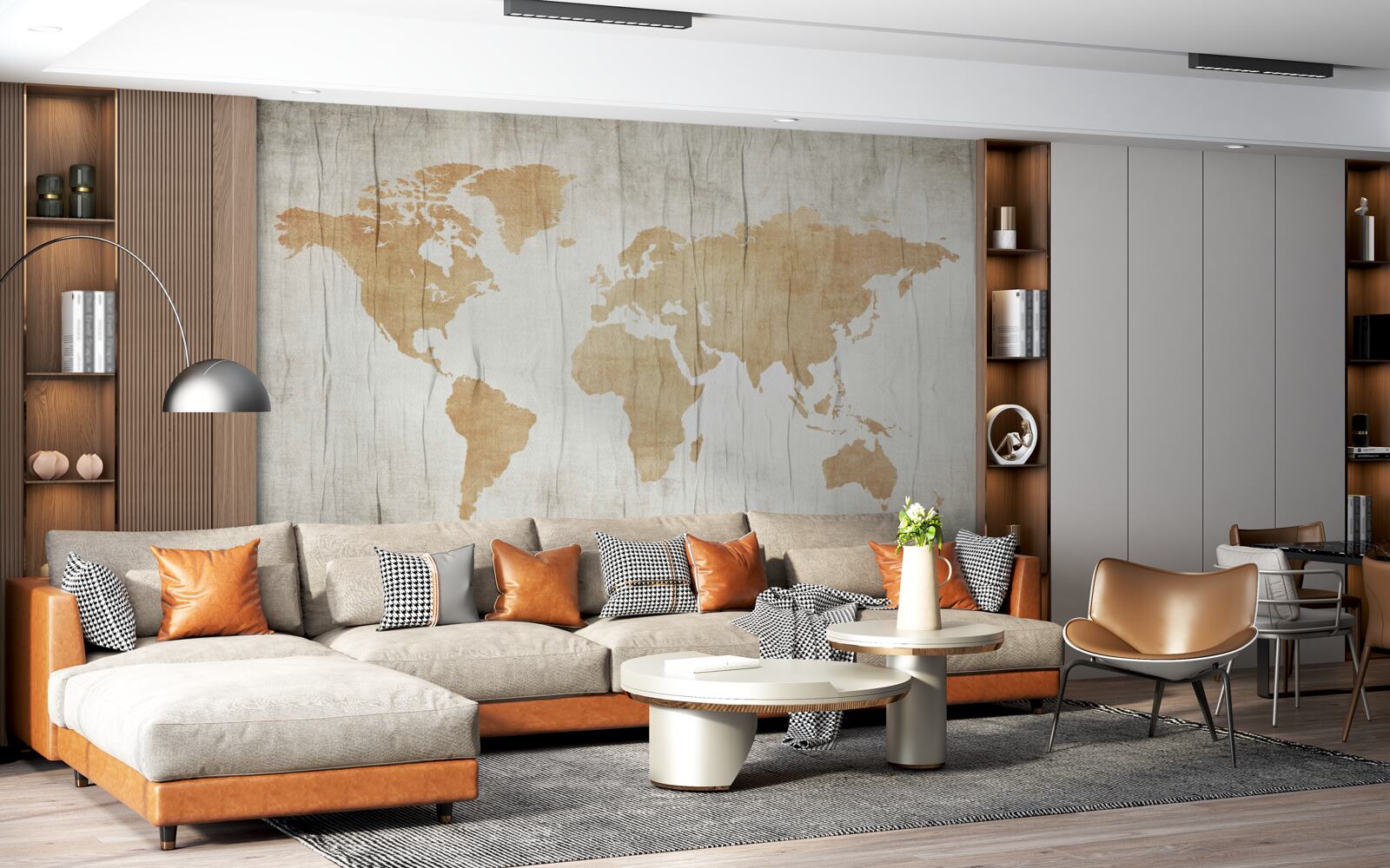 Fotobehang landenprofielen in de geografische atlas van de aarde