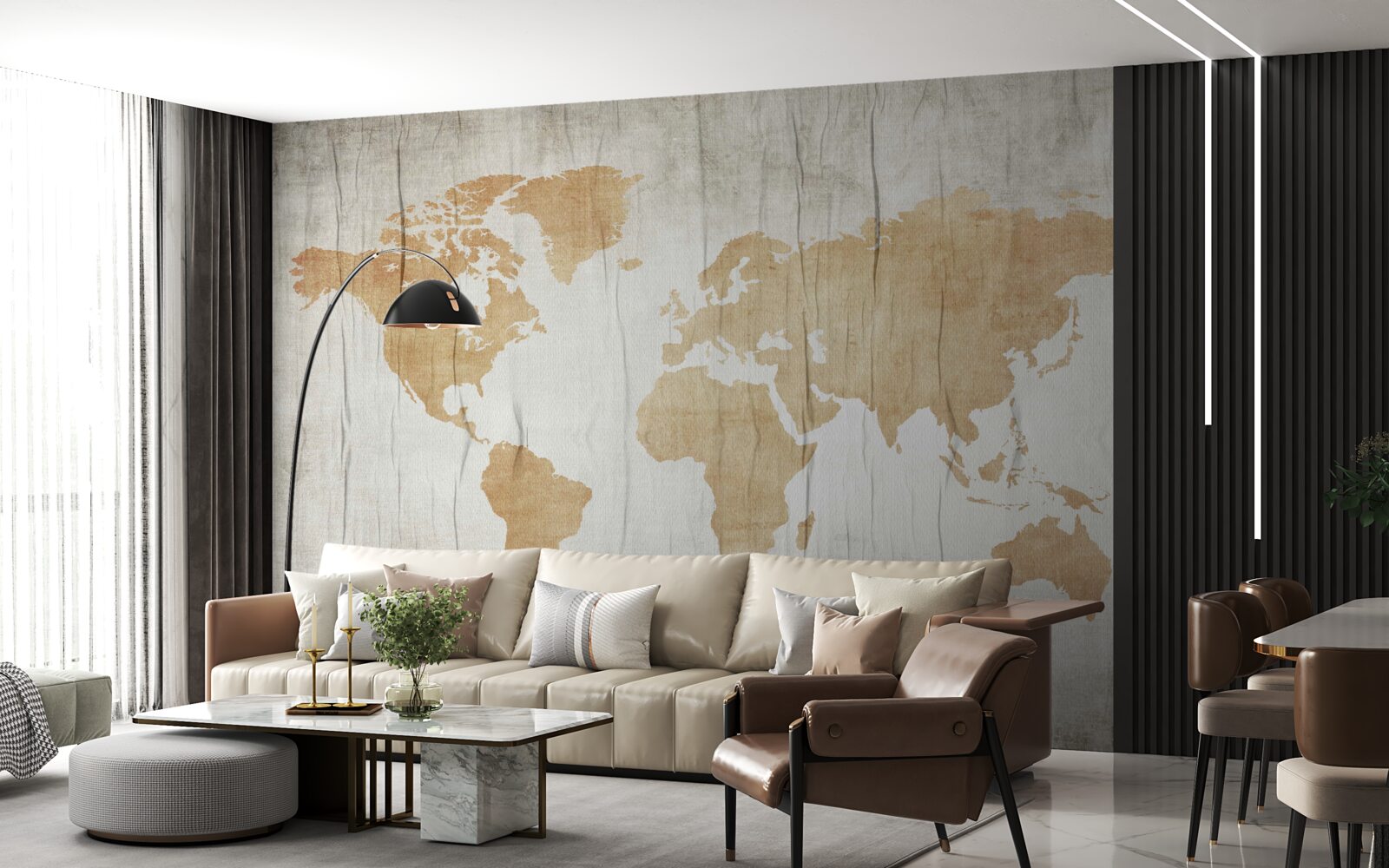 Fotobehang landenprofielen in de geografische atlas van de aarde