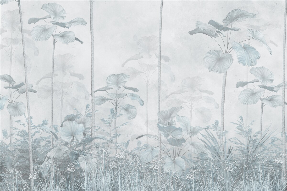 Fotobehang dichte mist in tropisch gebied