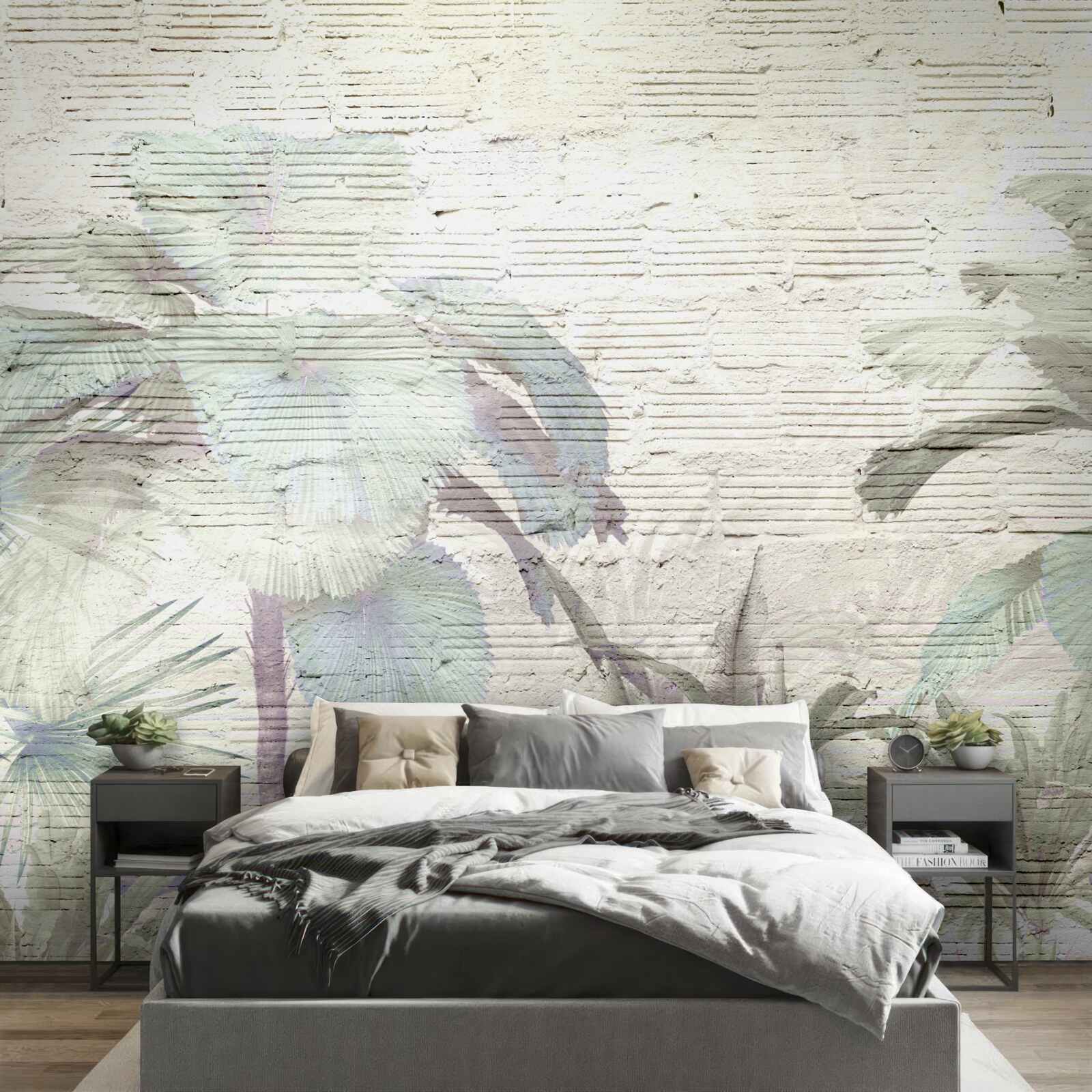 Fotobehang tropische planten blootgesteld aan sterke wind