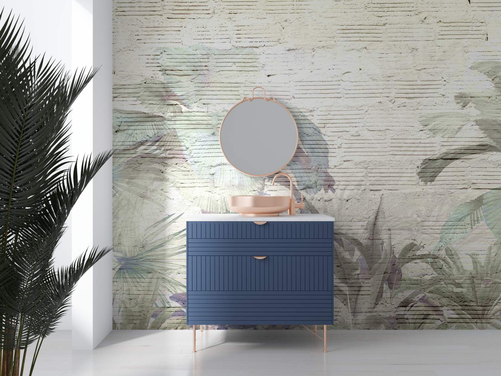 Fotobehang tropische planten blootgesteld aan sterke wind