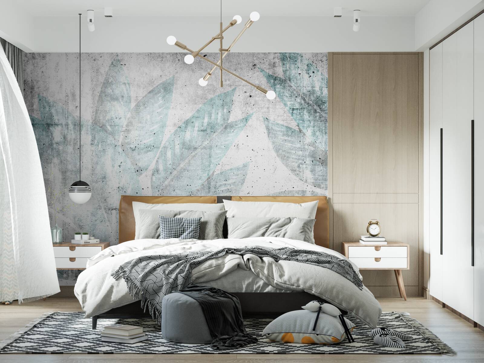 Fotobehang prints van grote herfstbladeren