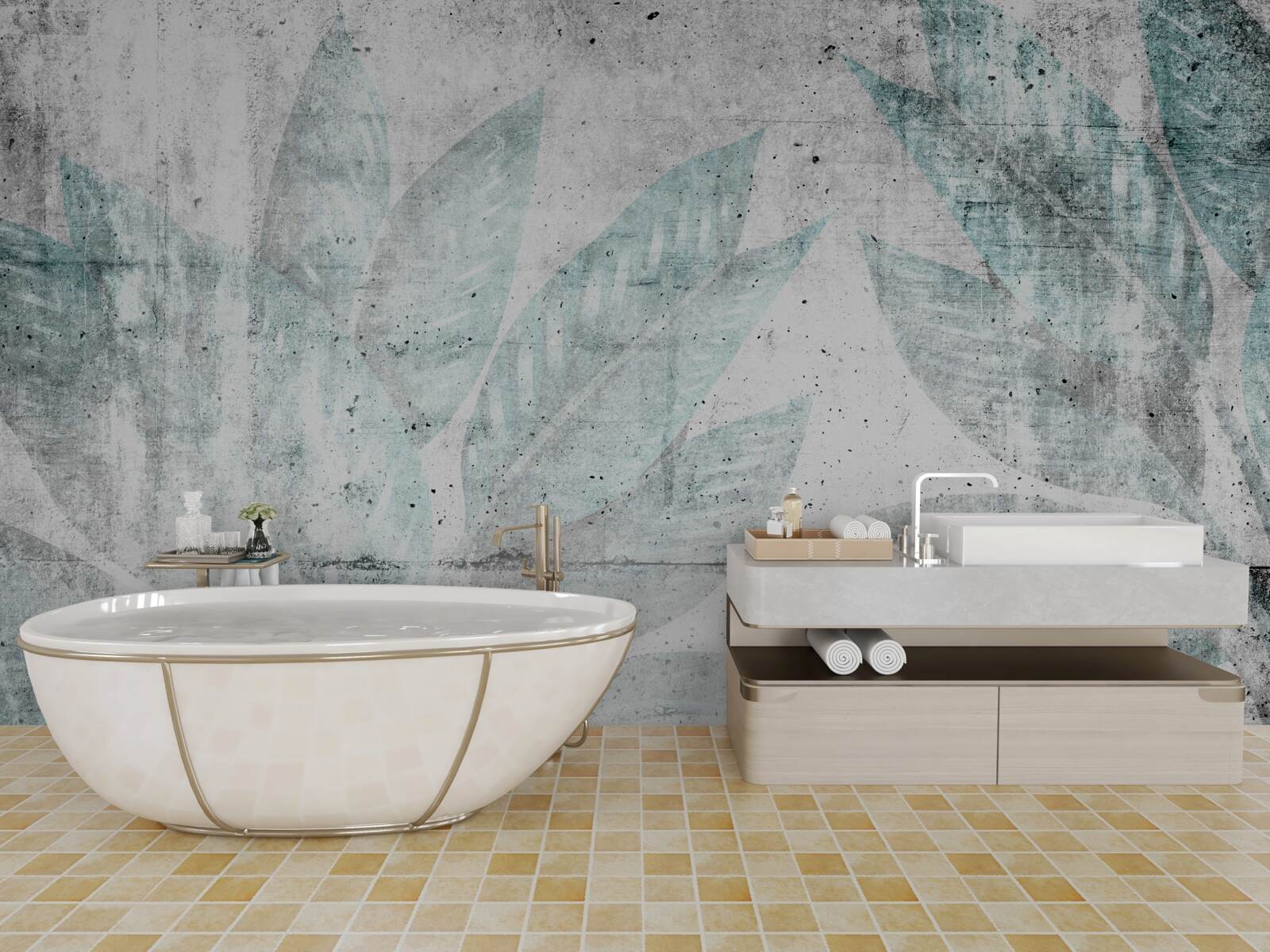 Fotobehang prints van grote herfstbladeren