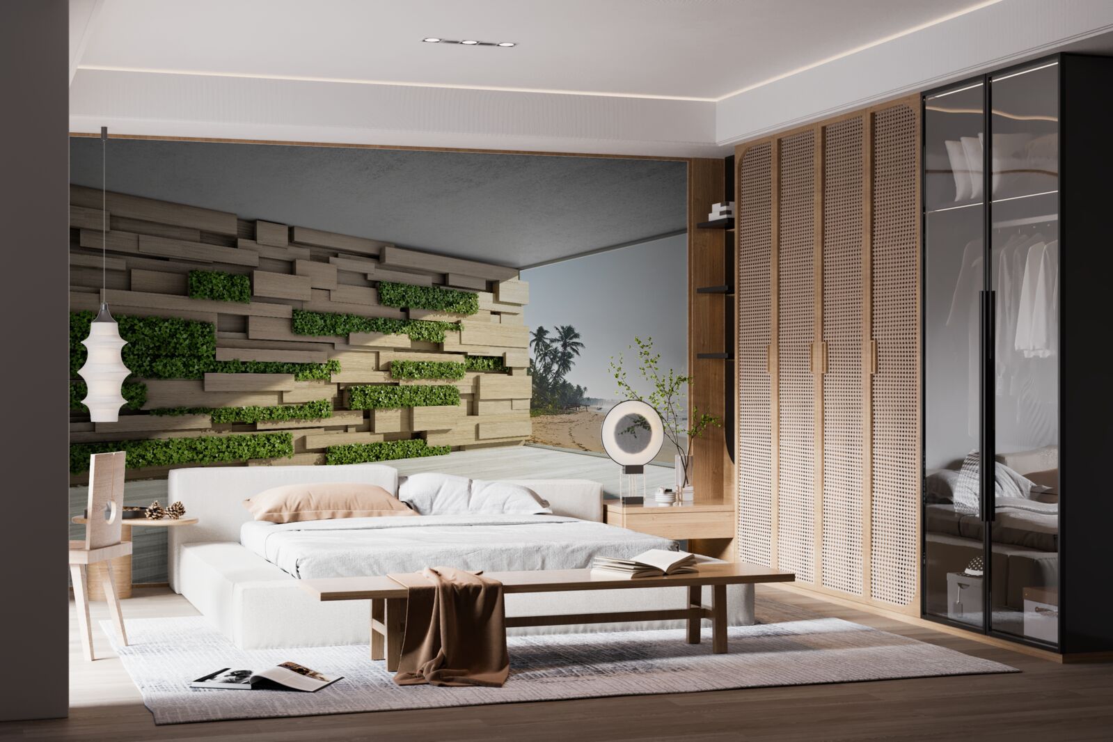 Fotobehang het strand veroveren, stenen muur