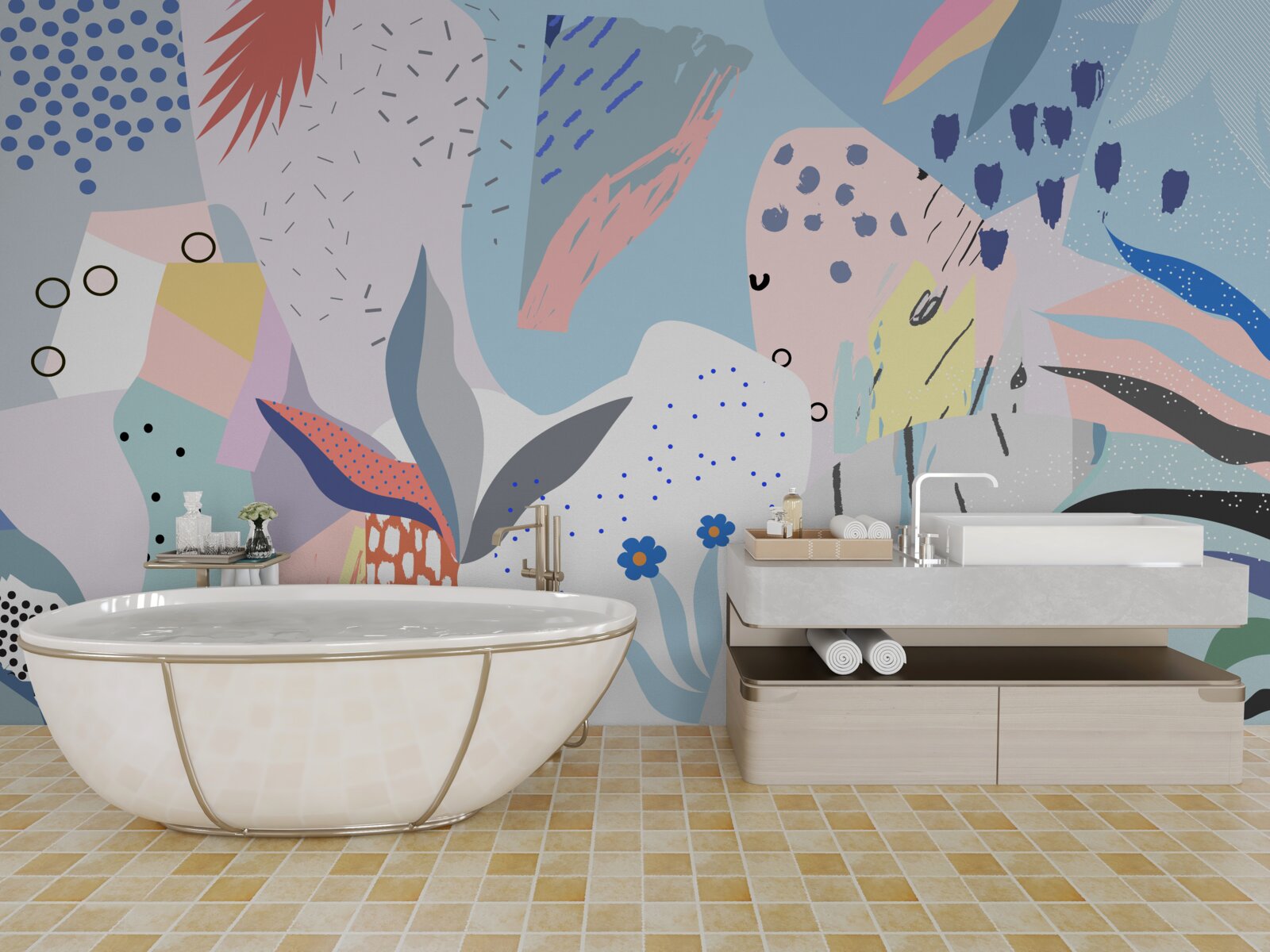 Fotobehang abstractie van het regenwoud