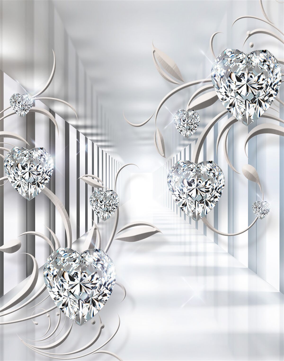 Fotobehang gang met abstracte decoratie