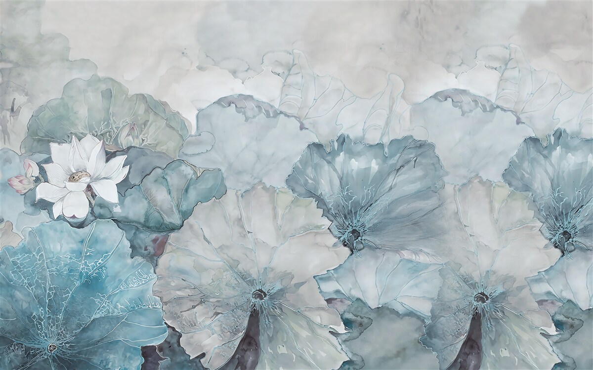 Fotobehang mist omhult de tropische vegetatie