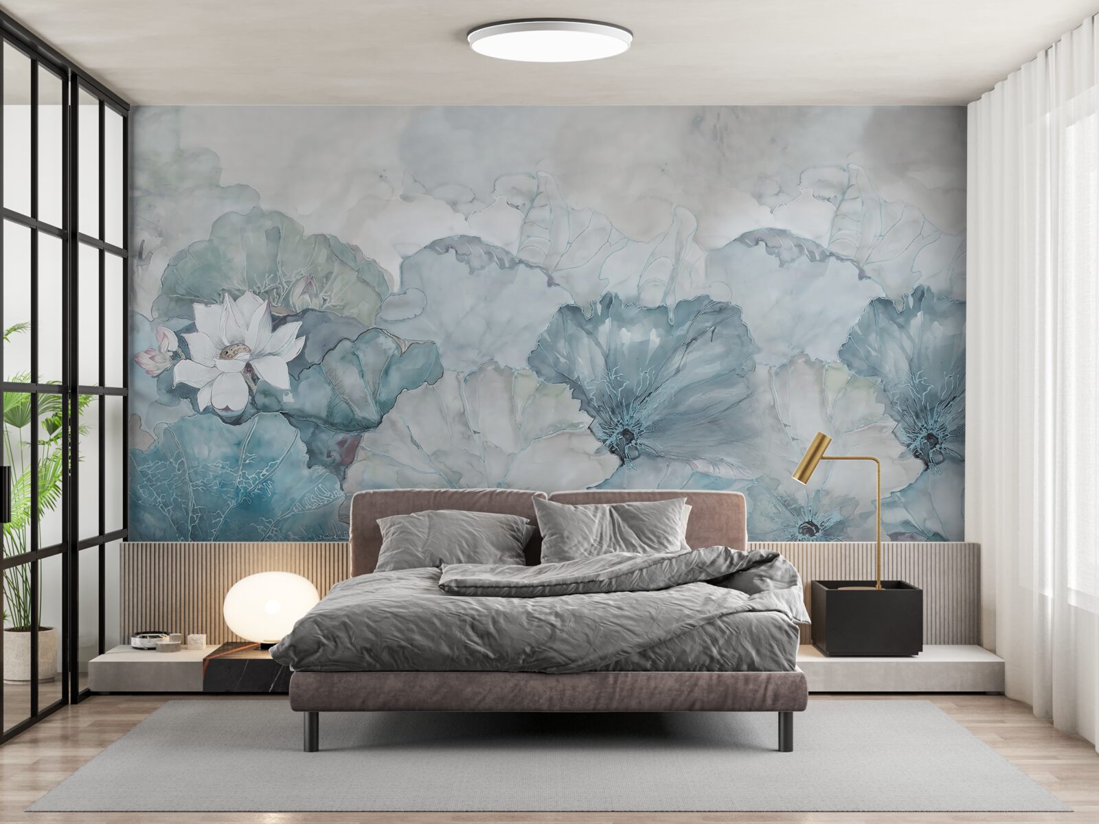 Fotobehang mist omhult de tropische vegetatie