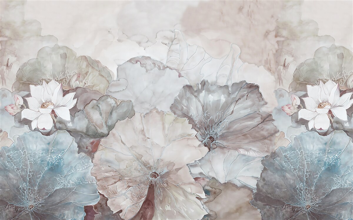 Fotobehang bladeren in de tropen in de regen