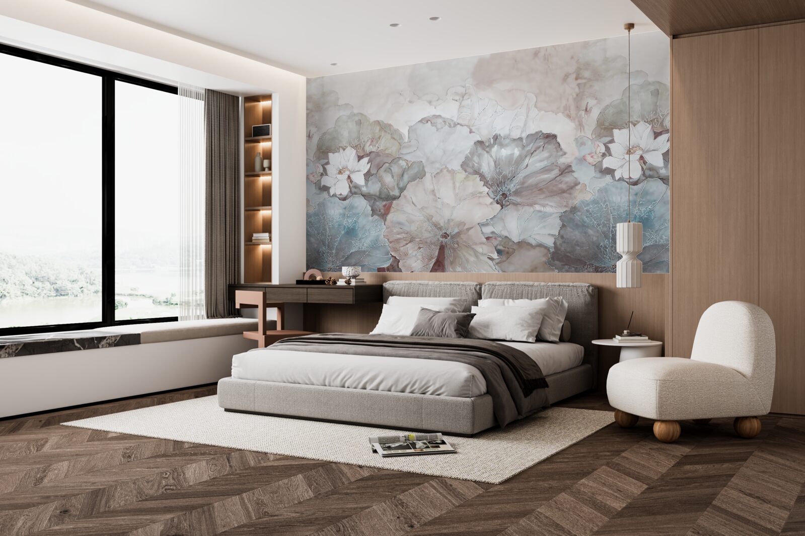 Fotobehang bladeren in de tropen in de regen