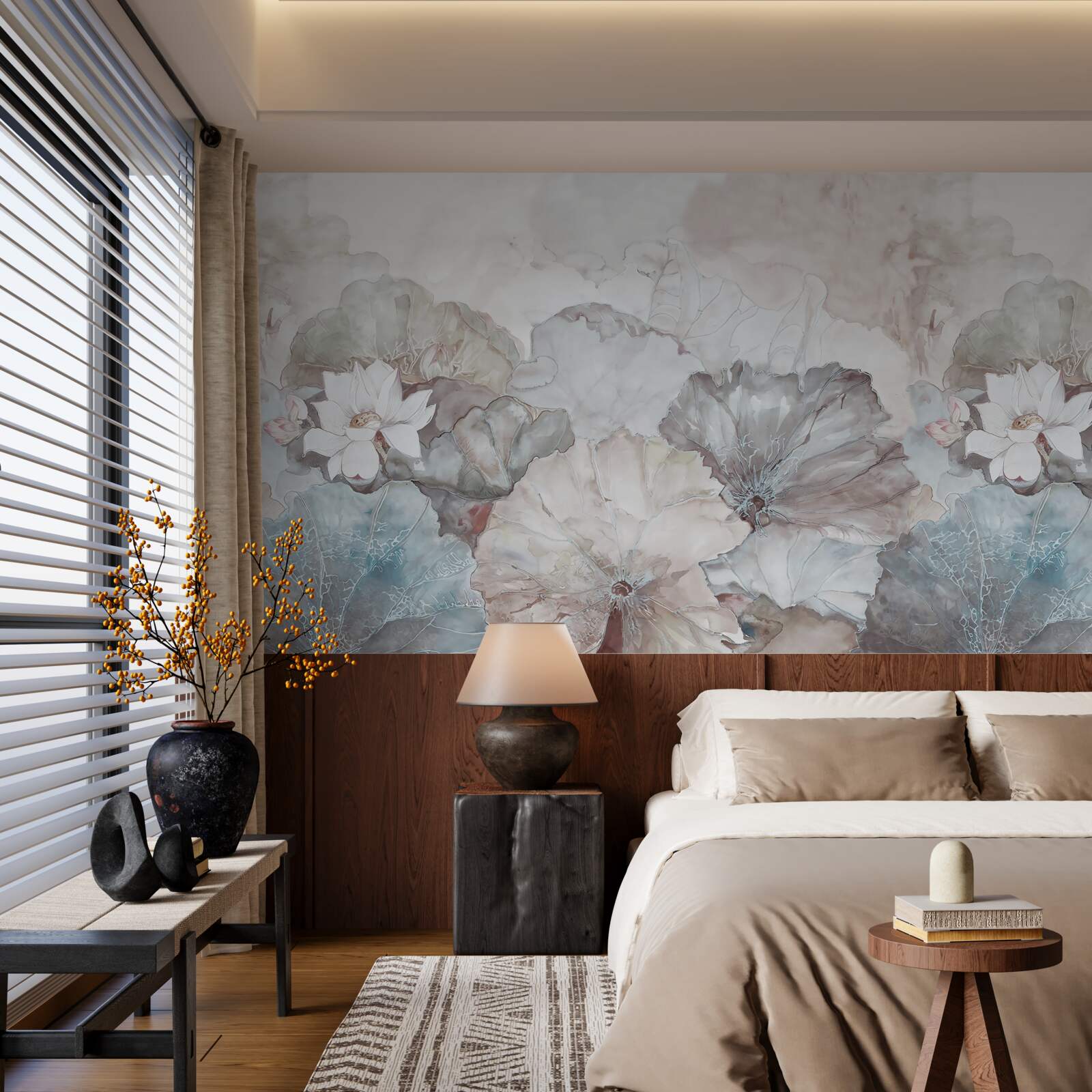 Fotobehang bladeren in de tropen in de regen