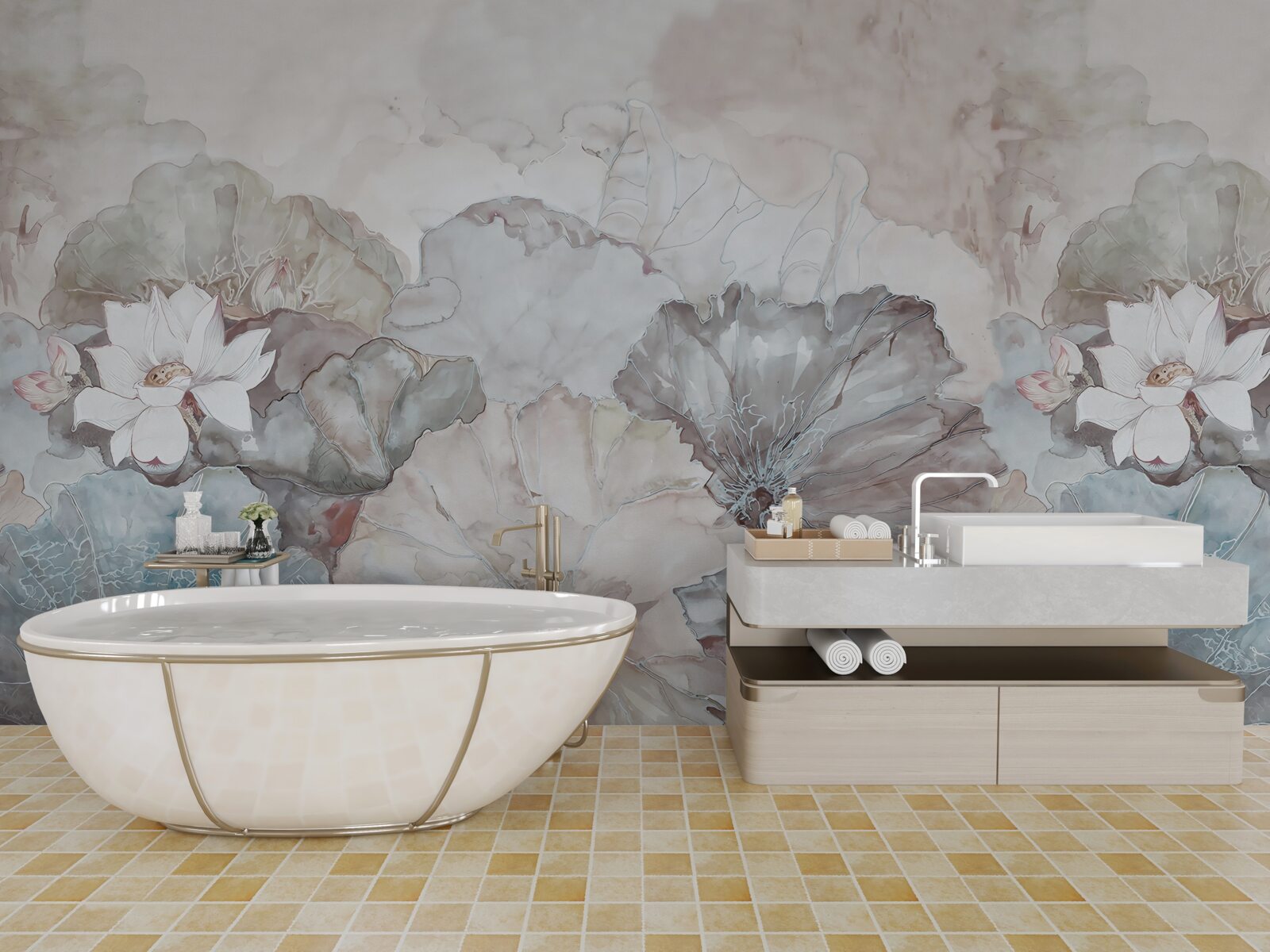 Fotobehang bladeren in de tropen in de regen