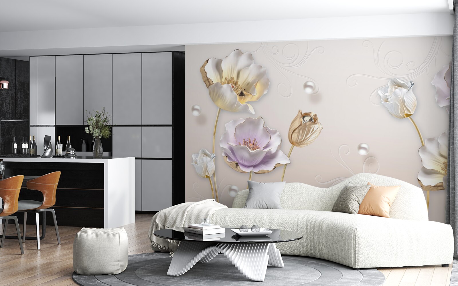 Fotobehang dunne knoppen op een zachte rug