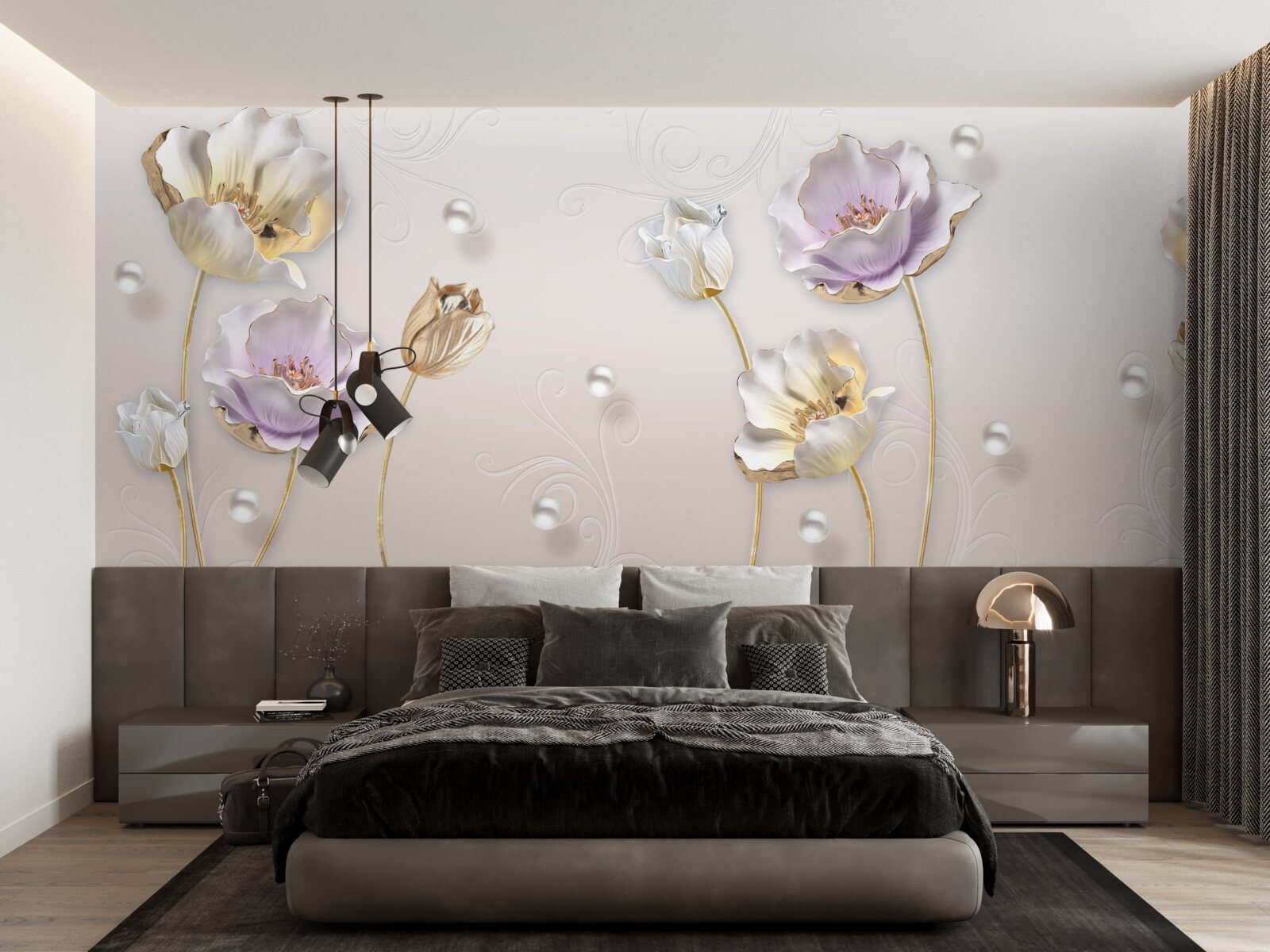 Fotobehang dunne knoppen op een zachte rug