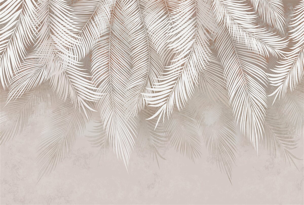 Fotobehang de bladeren zijn witachtig, als veren