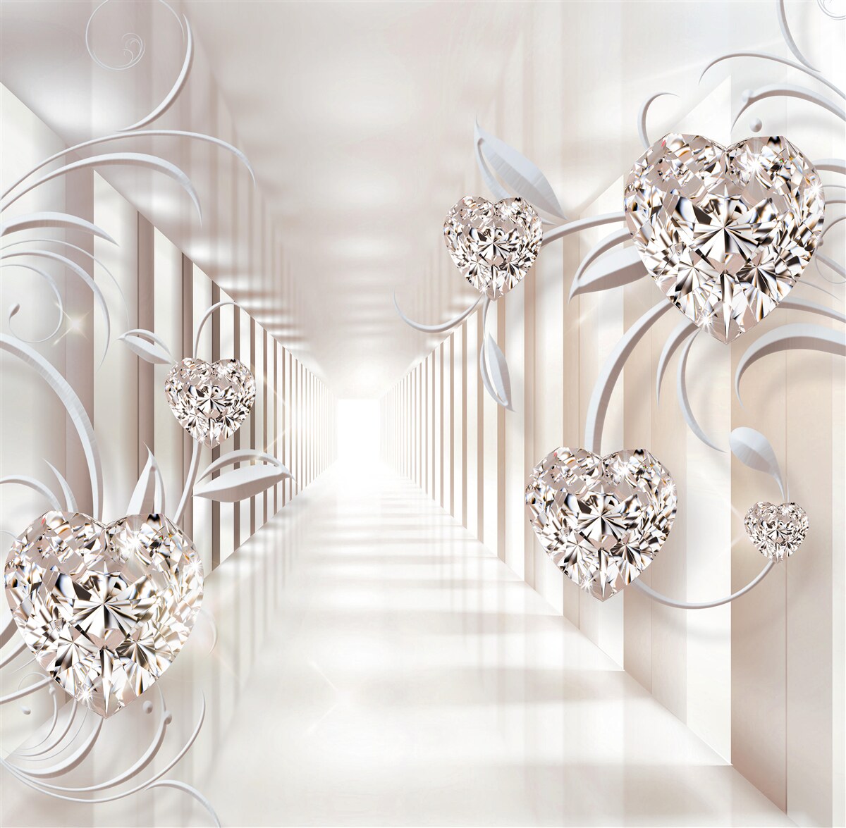 Fotobehang eindeloze tunnel van abstractie en gouden sieraden