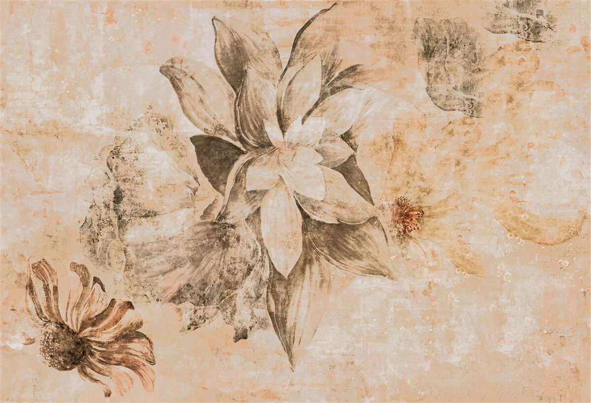 Fotobehang donutopening op een bruine basis