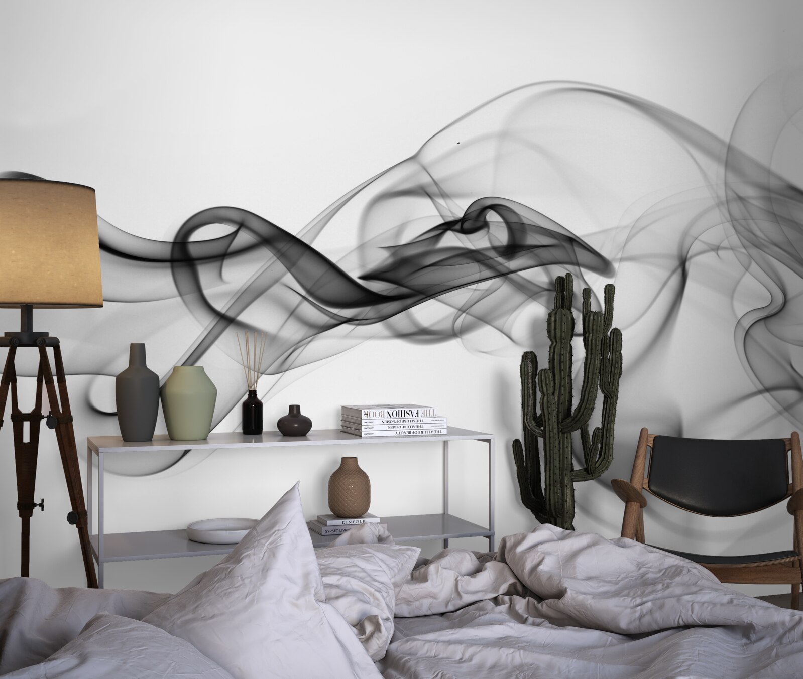 Fotobehang donkere wolk op lichte achtergrond