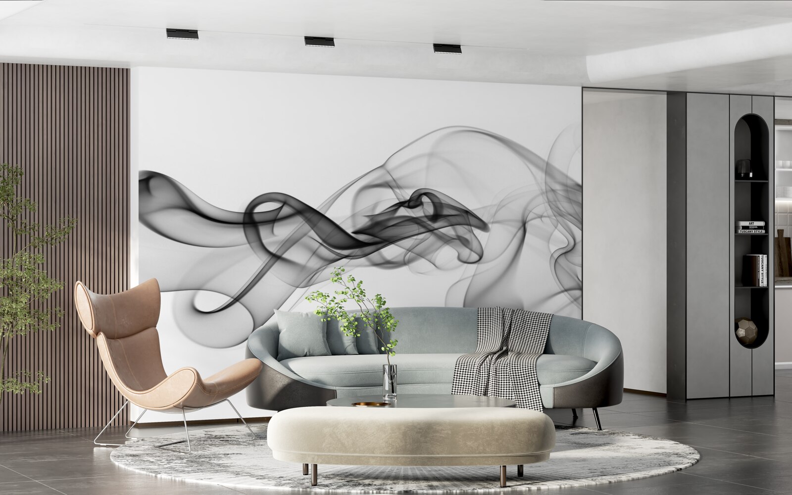 Fotobehang donkere wolk op lichte achtergrond