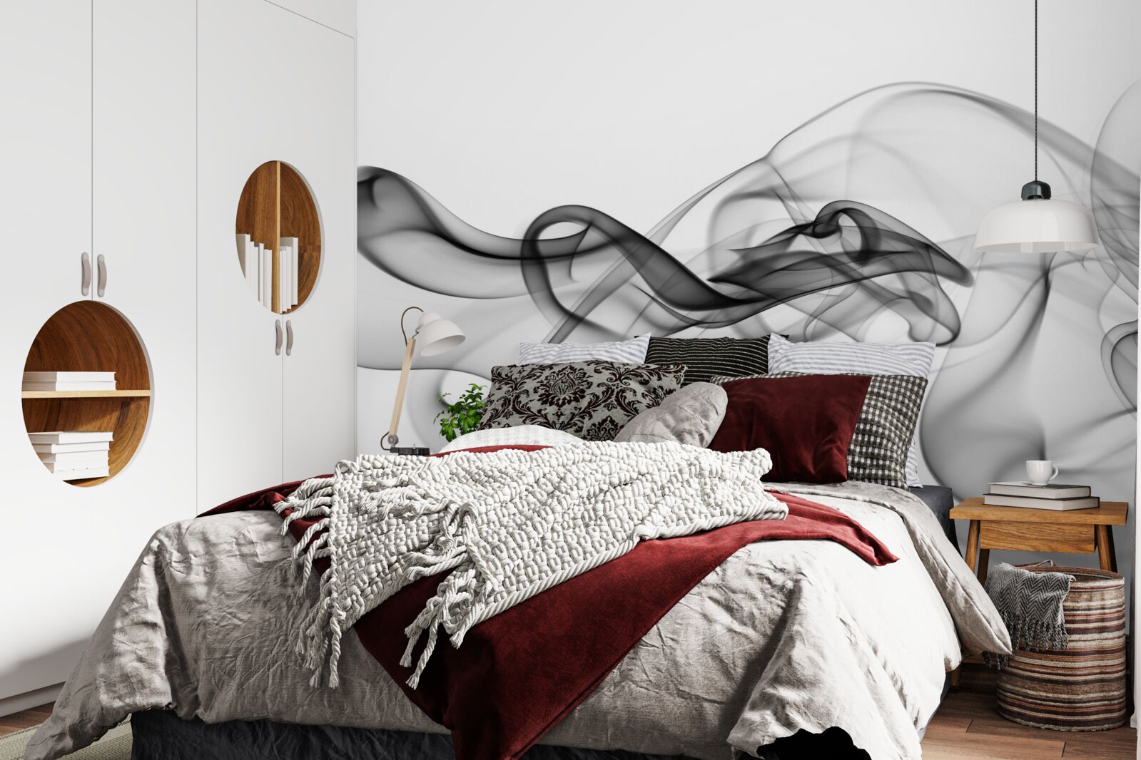 Fotobehang donkere wolk op lichte achtergrond