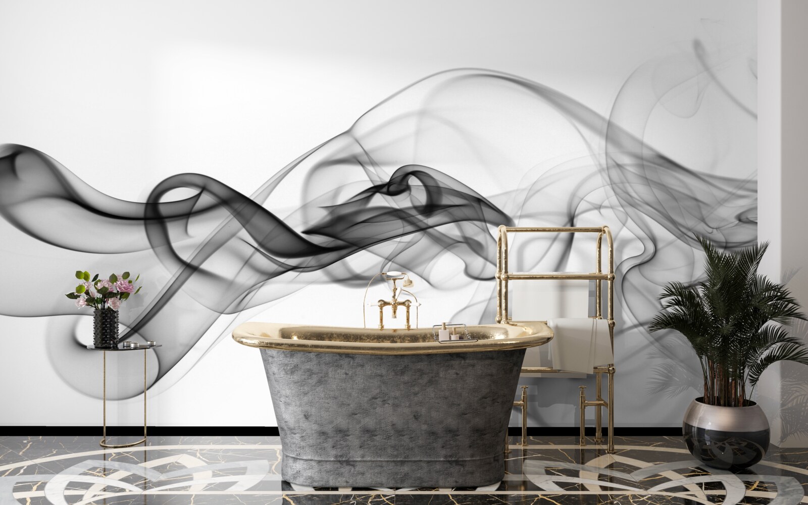 Fotobehang donkere wolk op lichte achtergrond