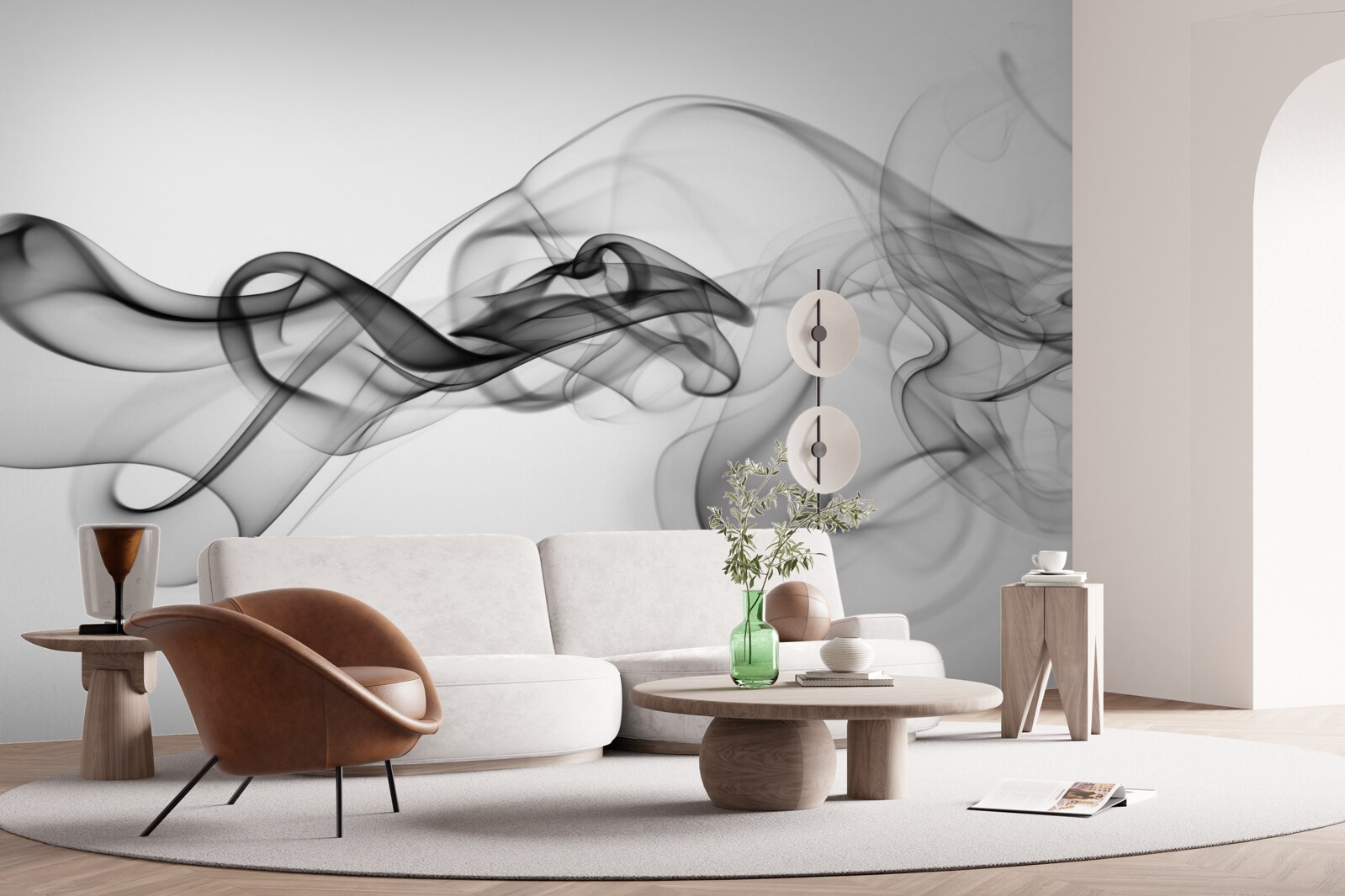 Fotobehang donkere wolk op lichte achtergrond