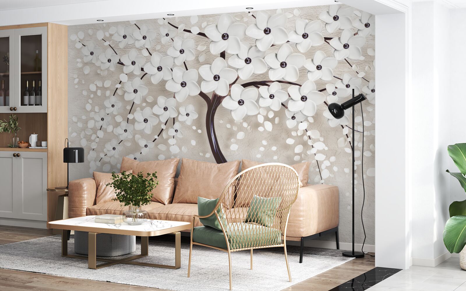 Fotobehang prachtige witte boom in volle bloei