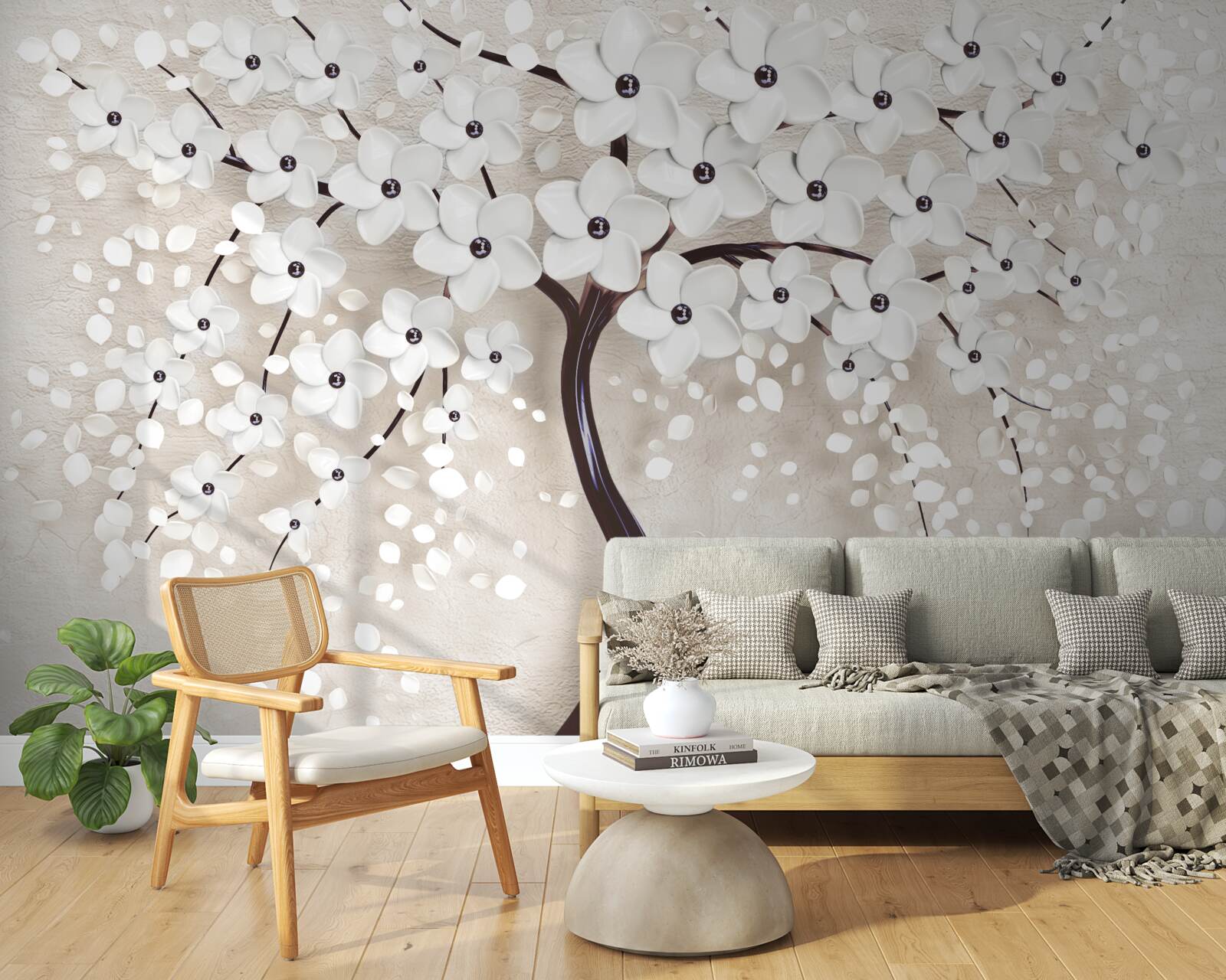 Fotobehang prachtige witte boom in volle bloei