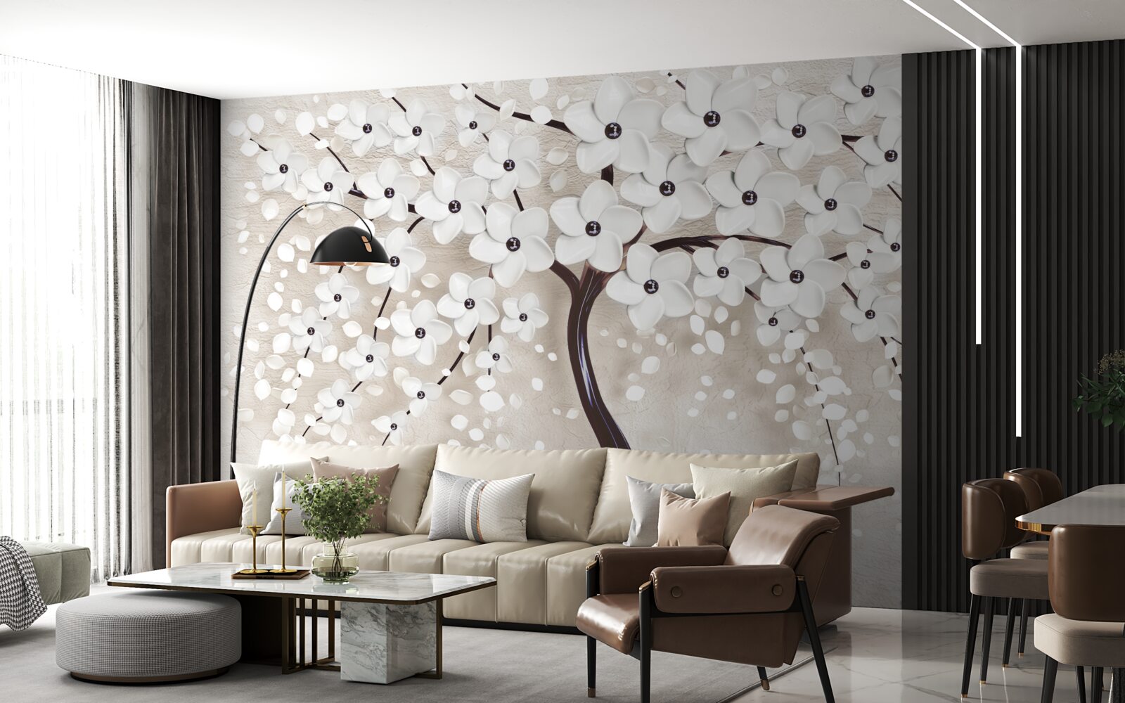 Fotobehang prachtige witte boom in volle bloei