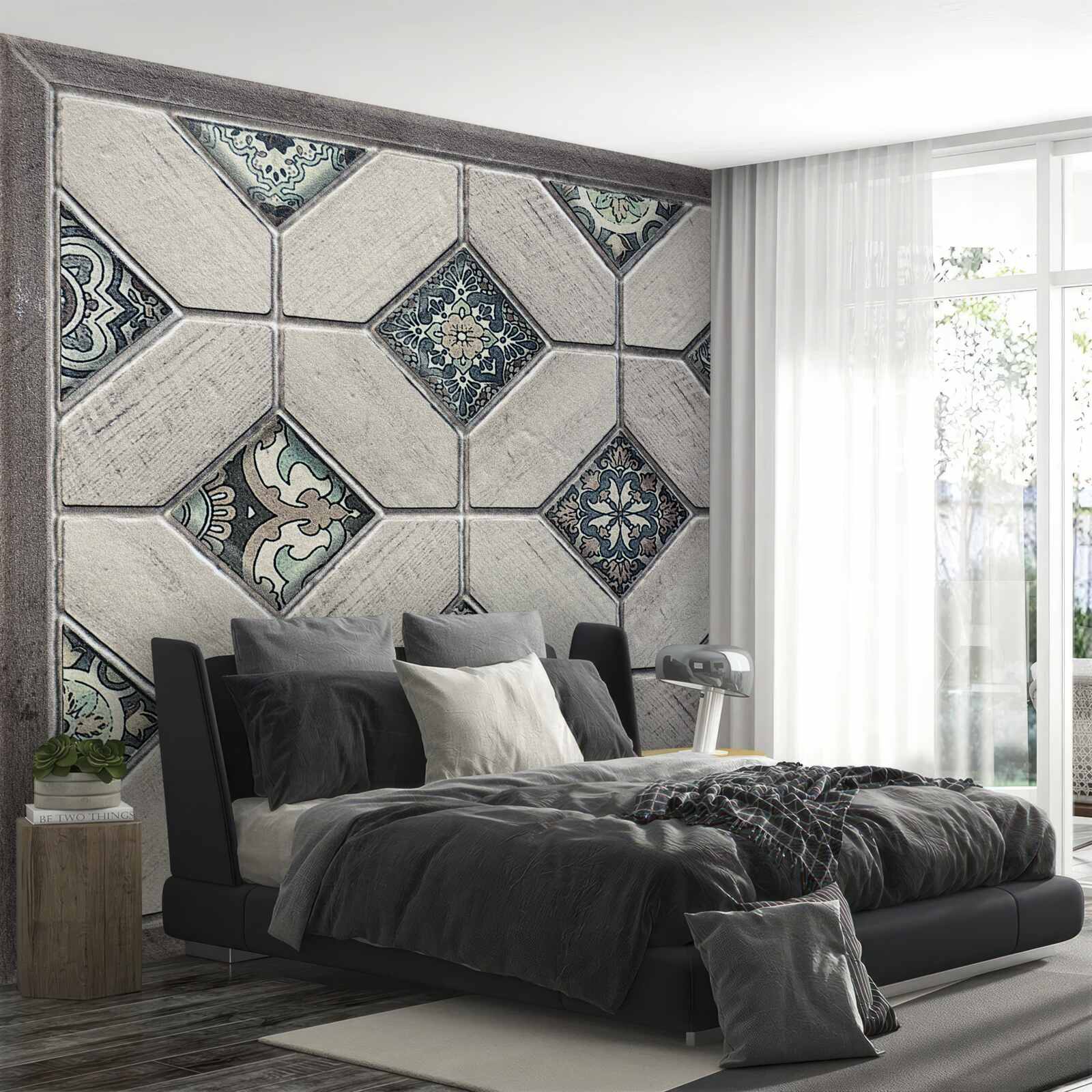 Fotobehang vormen die samenkomen in abstractie