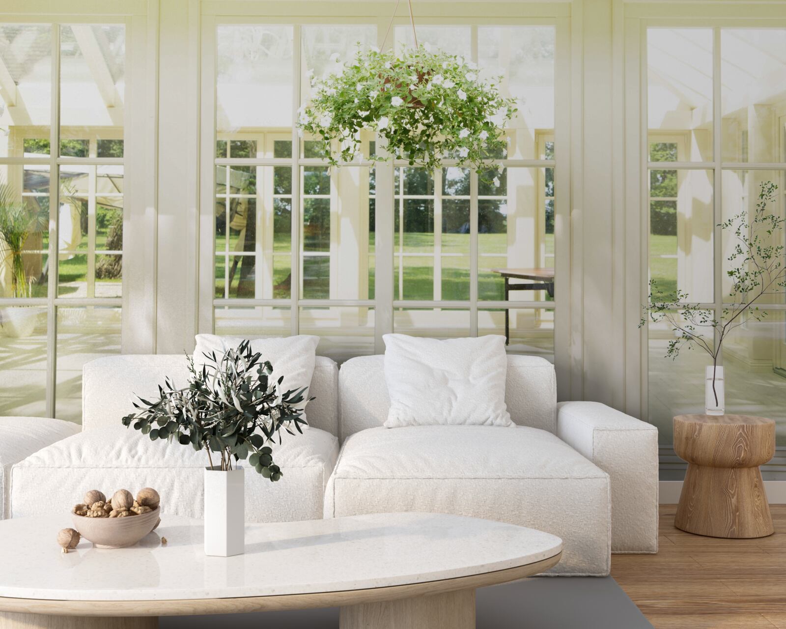 Fotobehang landhuis interieur in felle kleuren