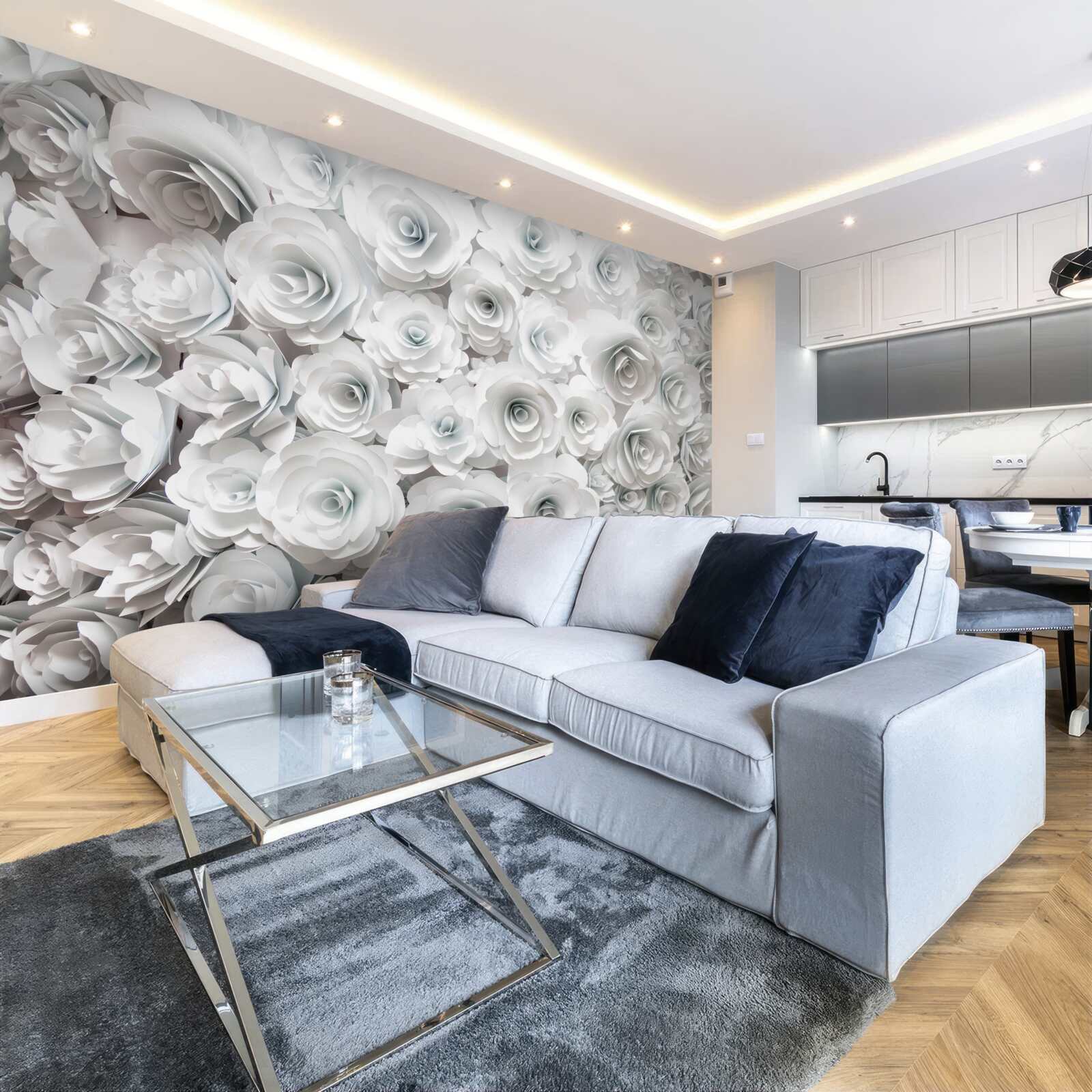 Fotobehang compositie van heldere bloemen