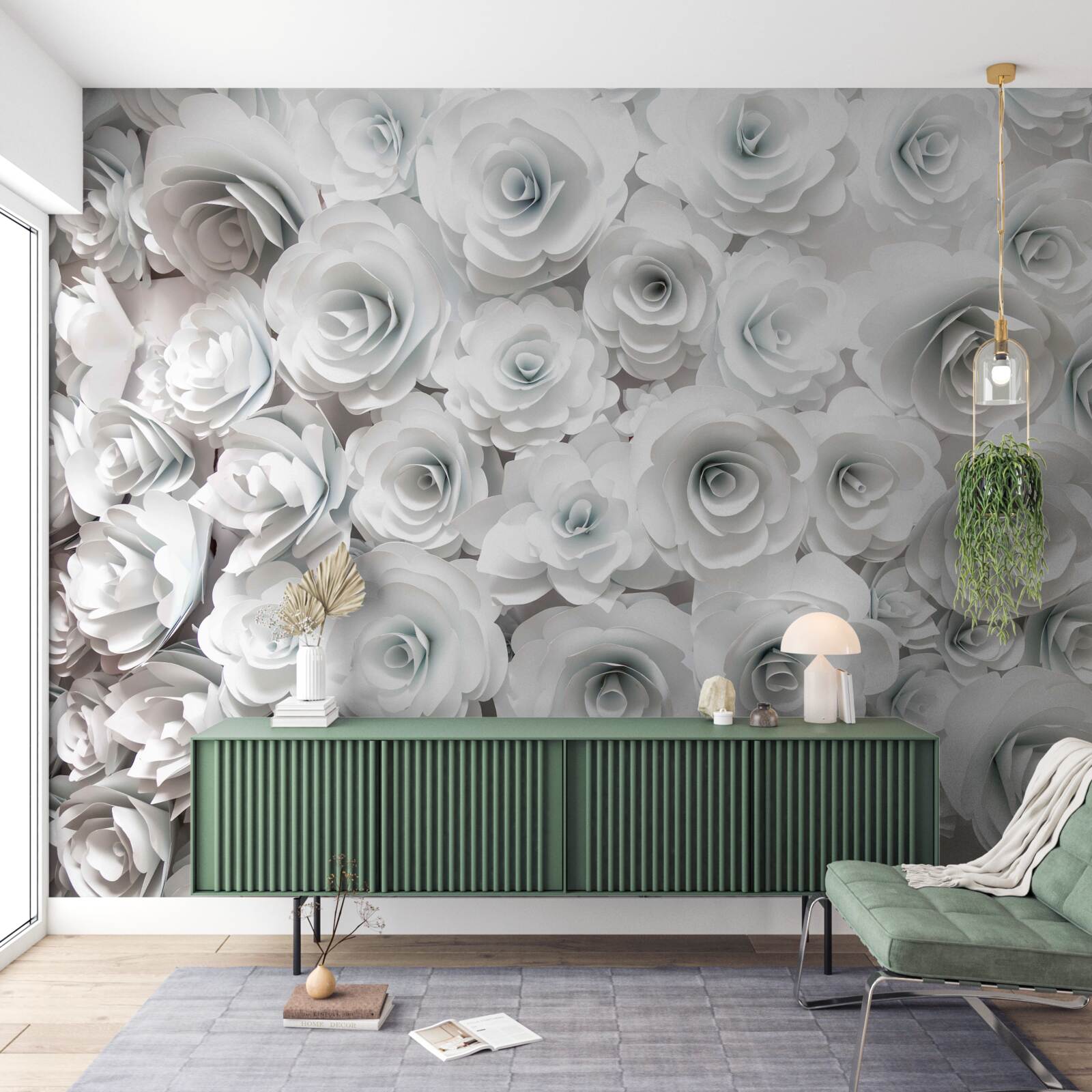 Fotobehang compositie van heldere bloemen