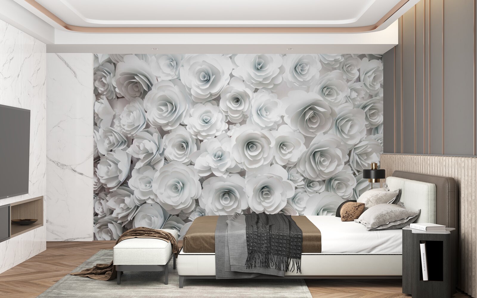 Fotobehang compositie van heldere bloemen