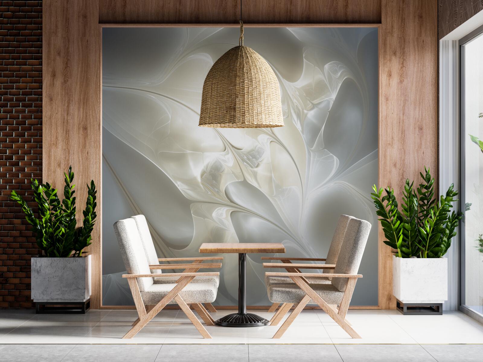 Fotobehang lichtstralen door bloemblaadjes