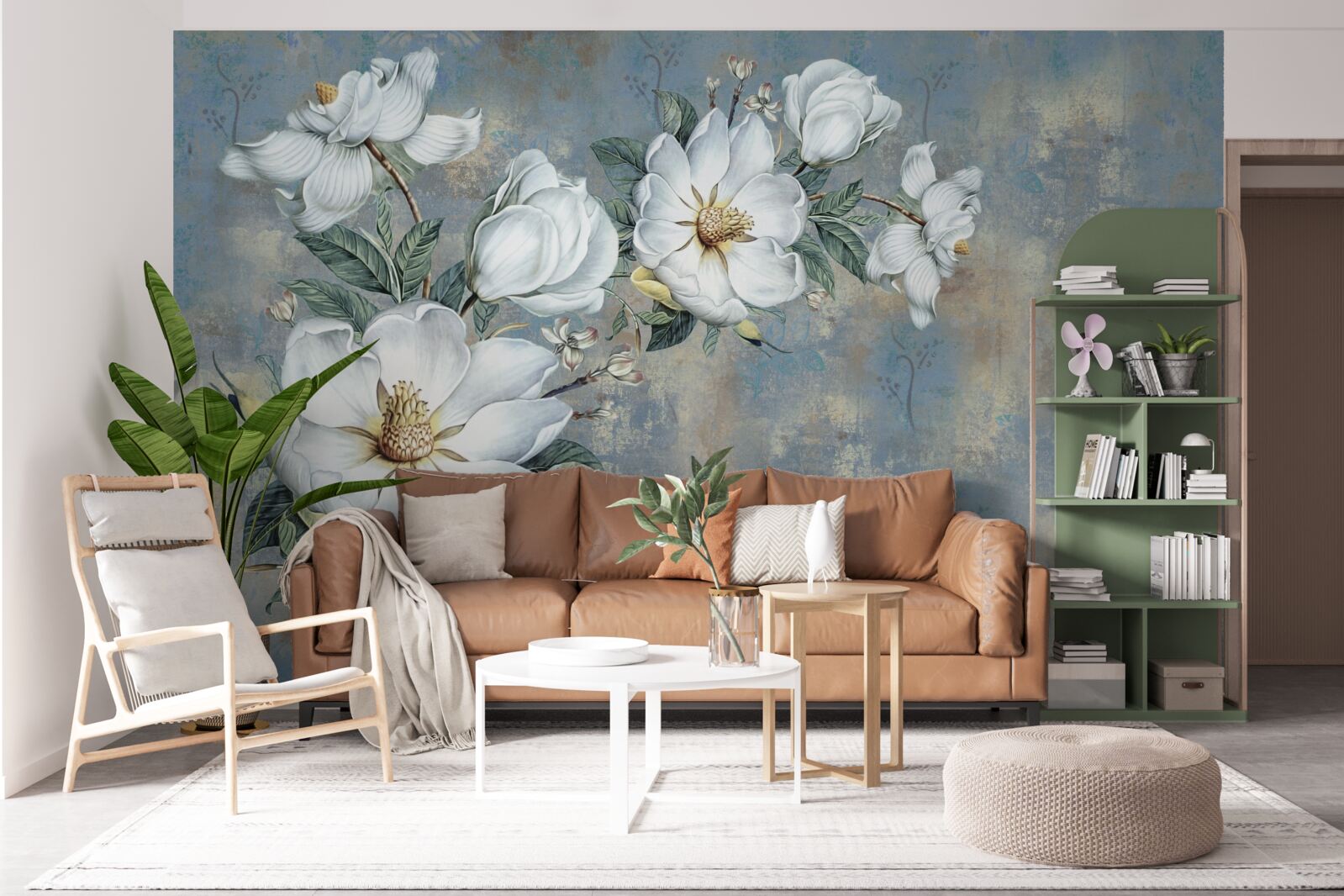 Fotobehang witte lelieknoppen rusten op het wateroppervlak