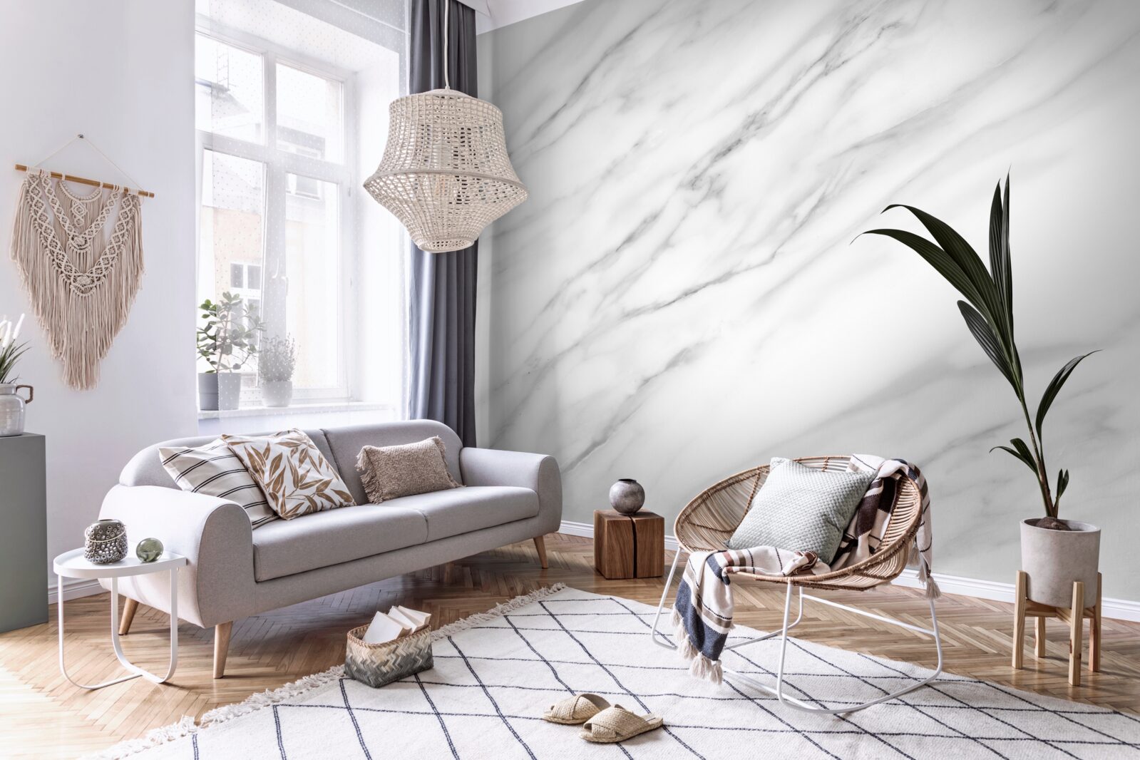 Fotobehang fijne textuur op lichte steen