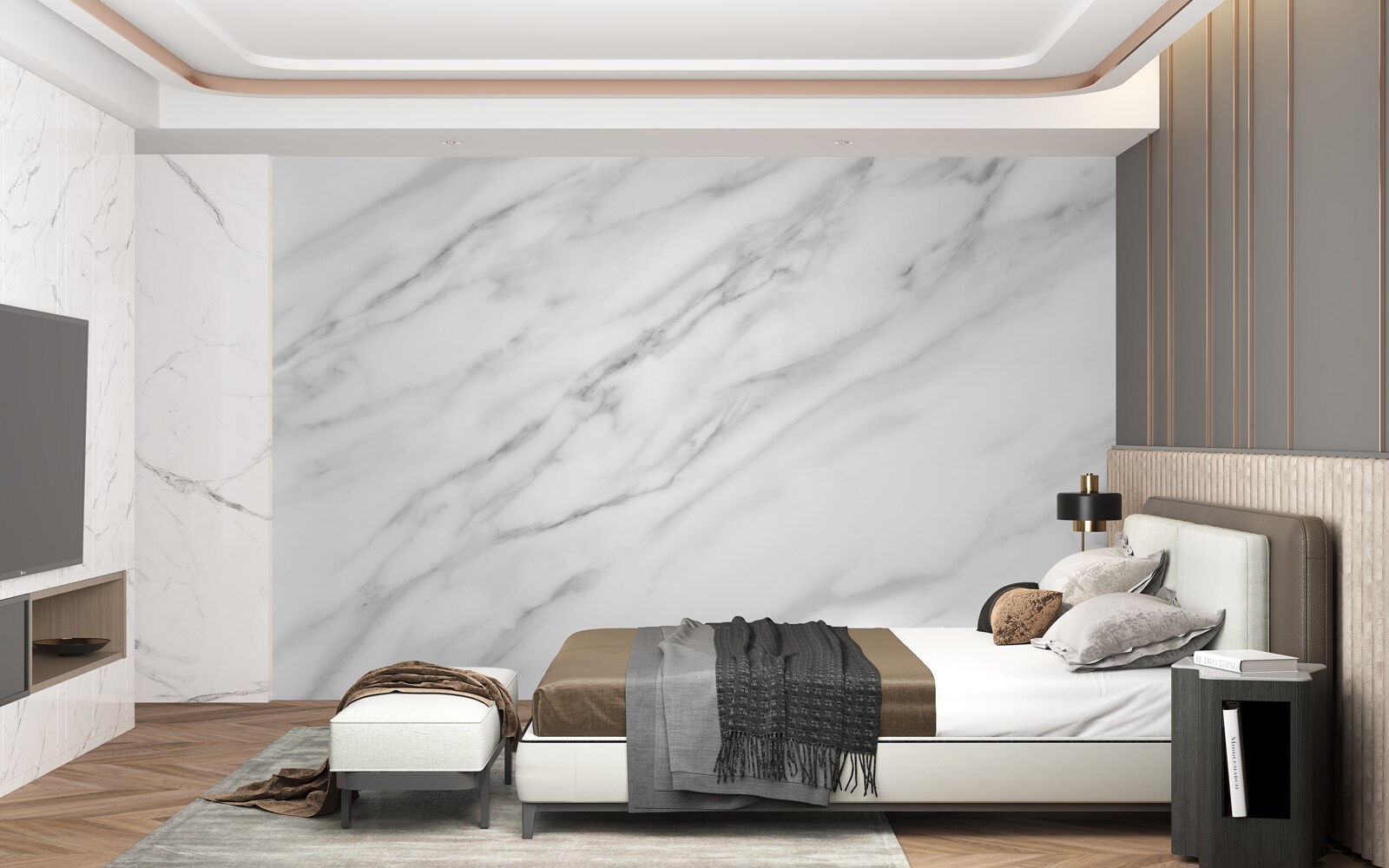 Fotobehang fijne textuur op lichte steen