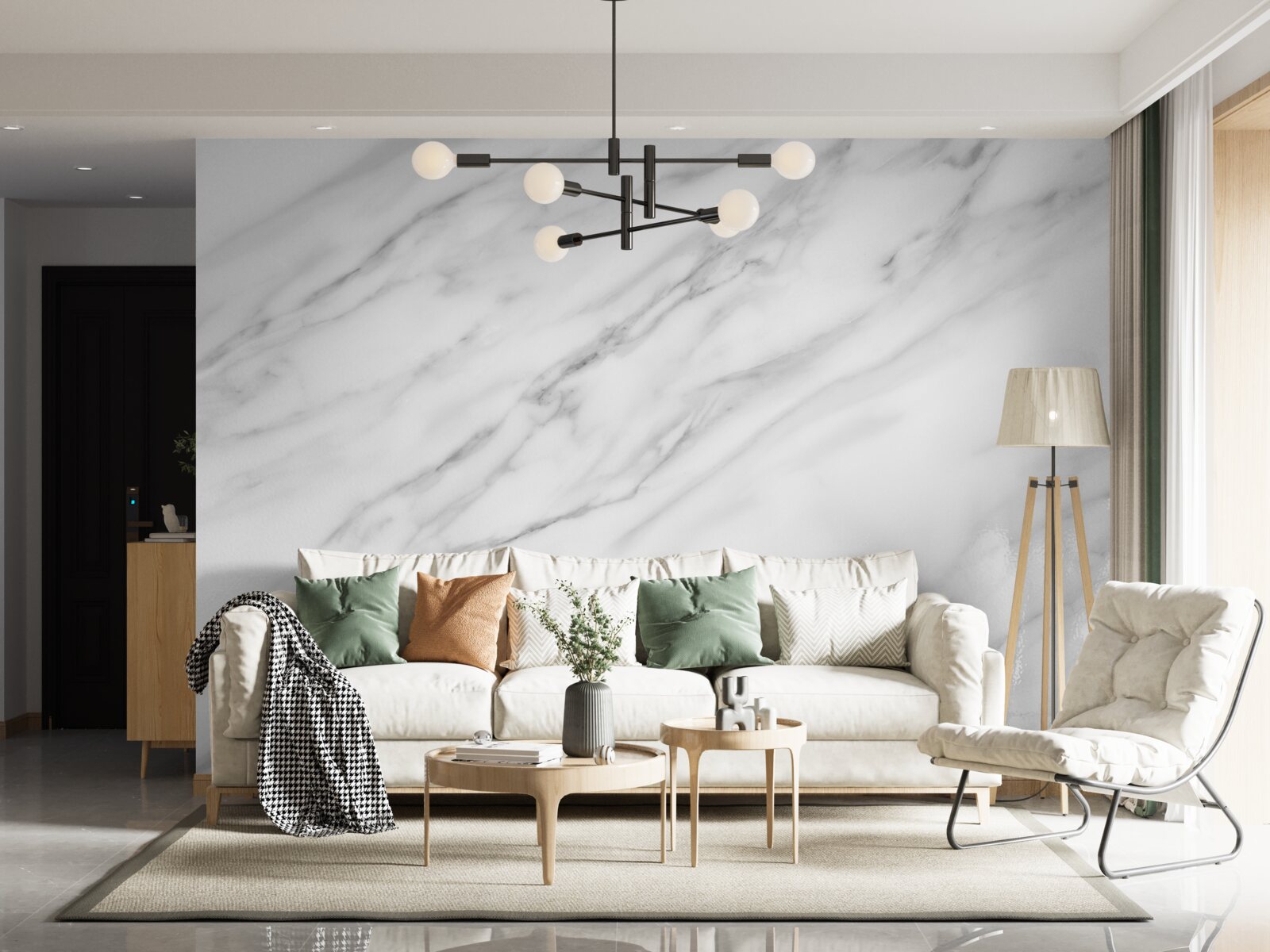 Fotobehang fijne textuur op lichte steen