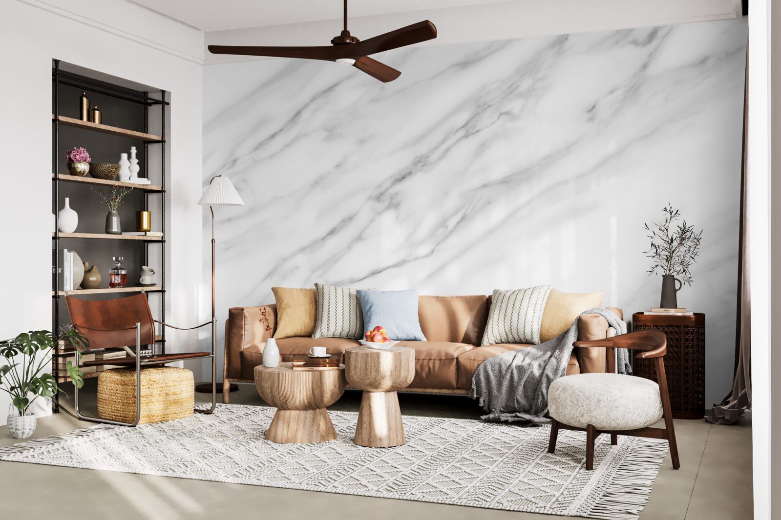 Fotobehang fijne textuur op lichte steen